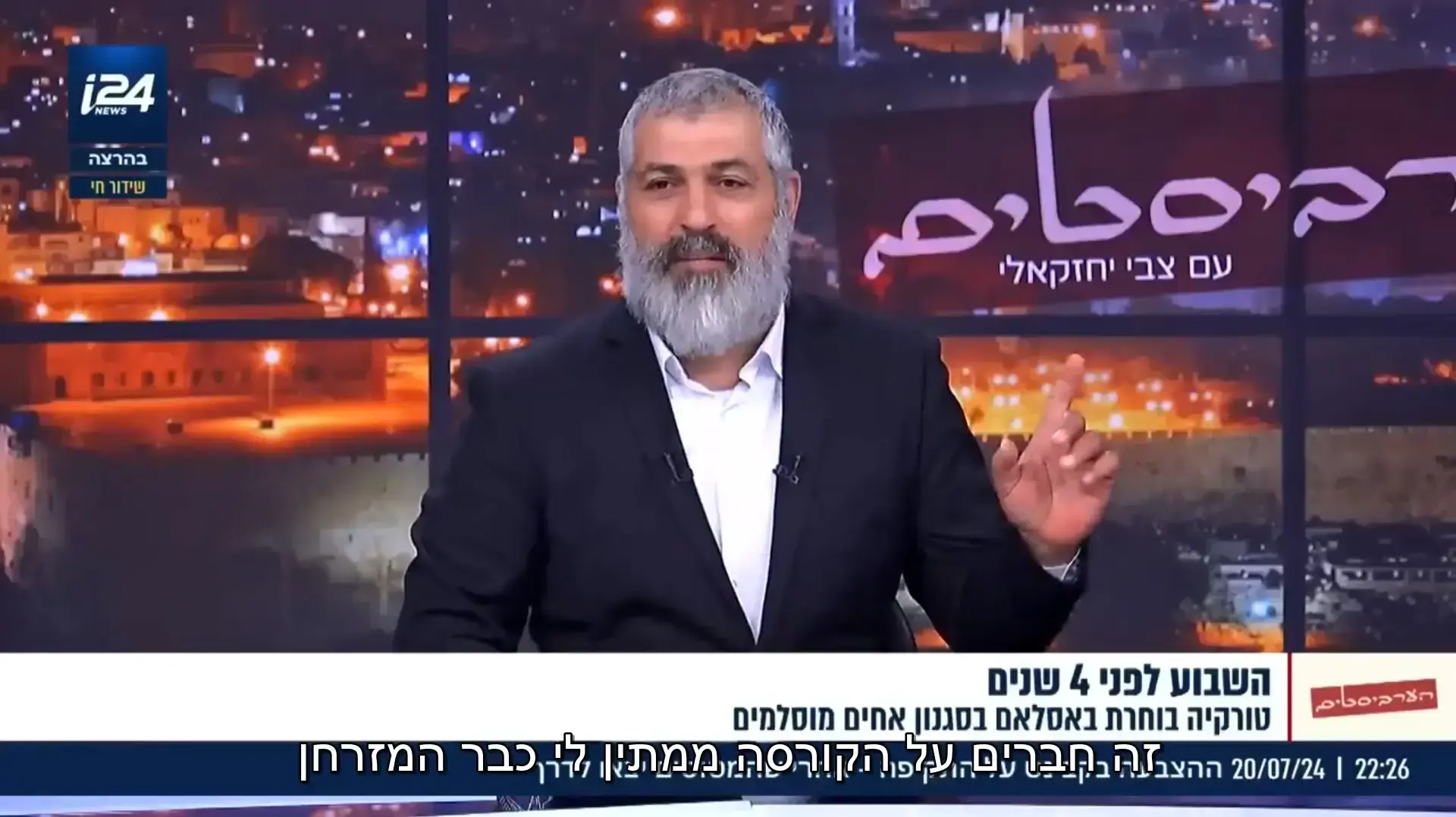 צבי יחזקאלי בתוכניתו בערוץ i24News צבי יחזקאלי בתוכניתו בערוץ i24News