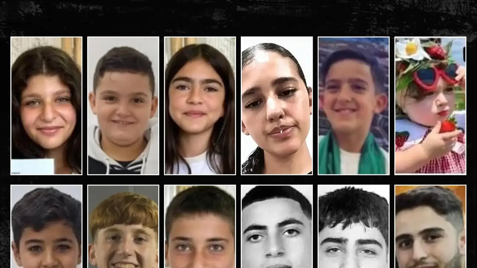 12 הילדים שנהרגו מפגיעת טיל במגרש כדורגל, מג'דל שמס 12 הילדים שנהרגו מפגיעת טיל במגרש כדורגל, מג'דל שמס