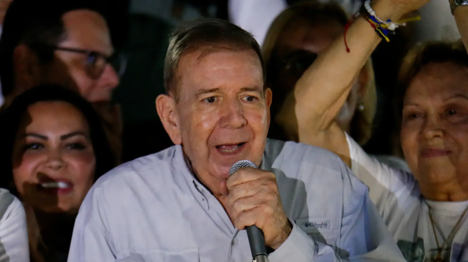 מועמד האופוזיציה, אדמונדו גונזלס, בעצרת בחירות בקראקס, ונצואלה, 25 ביולי 2024 מועמד האופוזיציה, אדמונדו גונזלס, בעצרת בחירות בקראקס, ונצואלה, 25 ביולי 2024