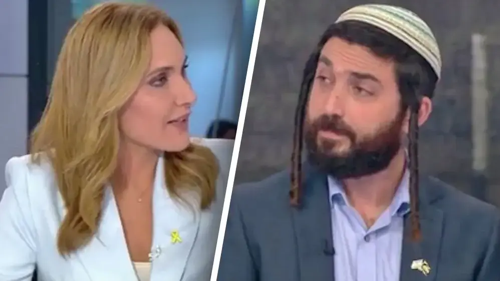 קרן מרציאנו מראיינת את ח"כ צבי סוכות לאחר שפרץ לשדה תימן במהדורה המוקדמת בחדשות 12, 29 ביולי 2024