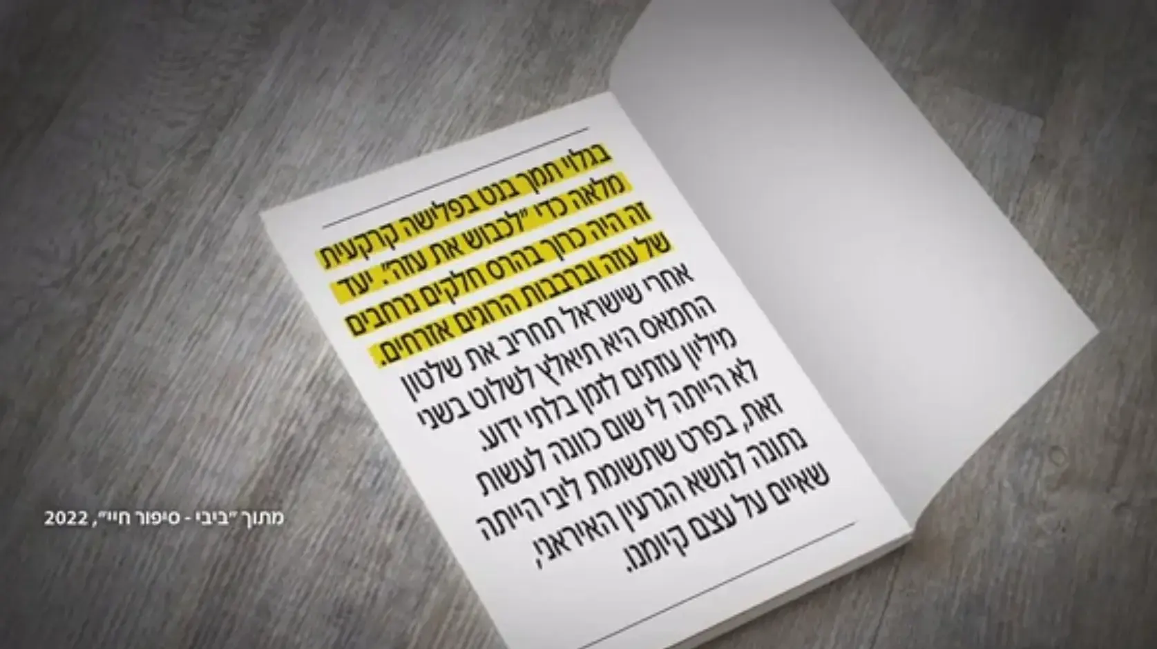 קטע מספרו של בנימין נתניהו כפי שהוצג בחדשות 12 110824 קטע מספרו של בנימין נתניהו כפי שהוצג בחדשות 12 110824