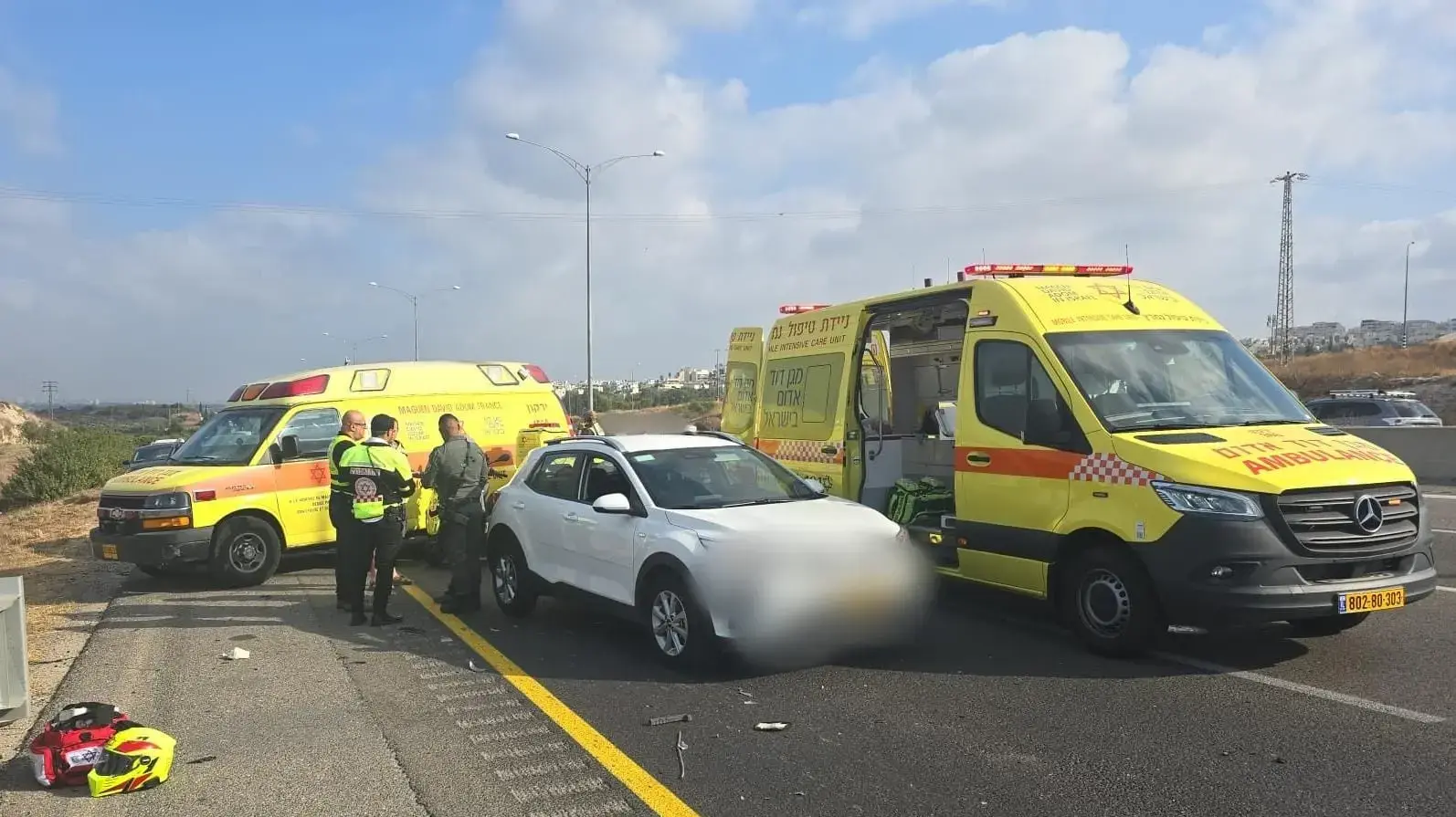 תאונת דרכים סמוך למחלף נחשונים תאונת דרכים סמוך למחלף נחשונים