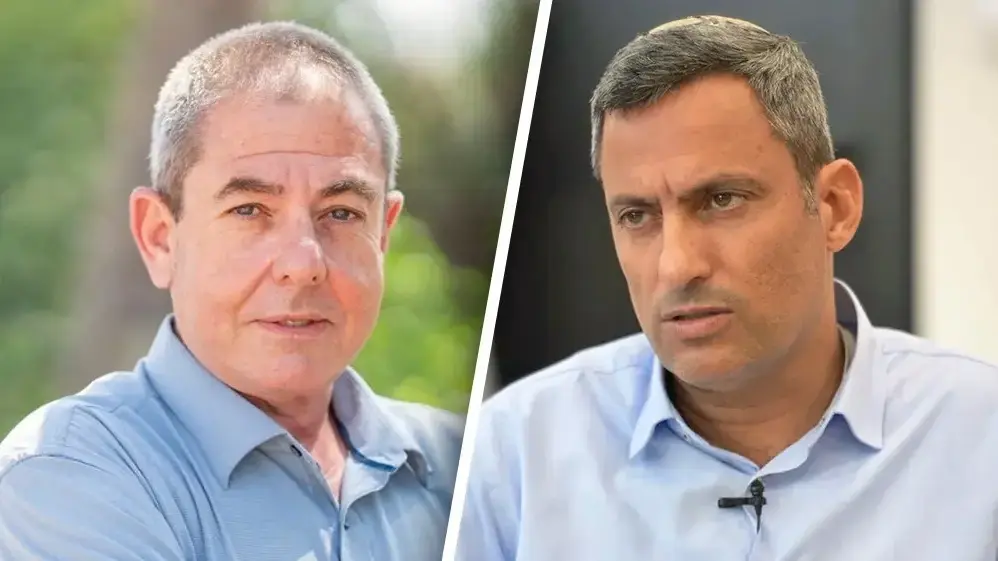 אש עיריית שדרות אלון דוידי ומ"מ ראש מועצת שער הנגב יוסי קרן. אש עיריית שדרות אלון דוידי ומ"מ ראש מועצת שער הנגב יוסי קרן.