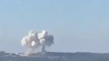 פטריית עשן באזור הר מירון בעקבות ירי חיזבאללה
