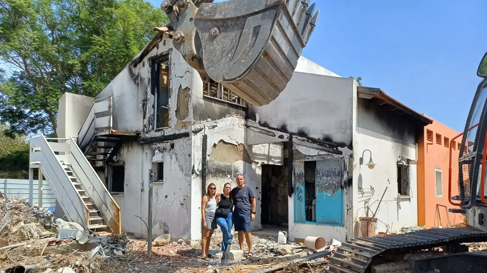 הריסת הבית של פסי בקיבוץ בארי, אחד מהסמלים הכואבים ביותר של השבעה באוקטובר, בו מצאו את מותם 13 בני ערובה.28 באוגוסט 2024