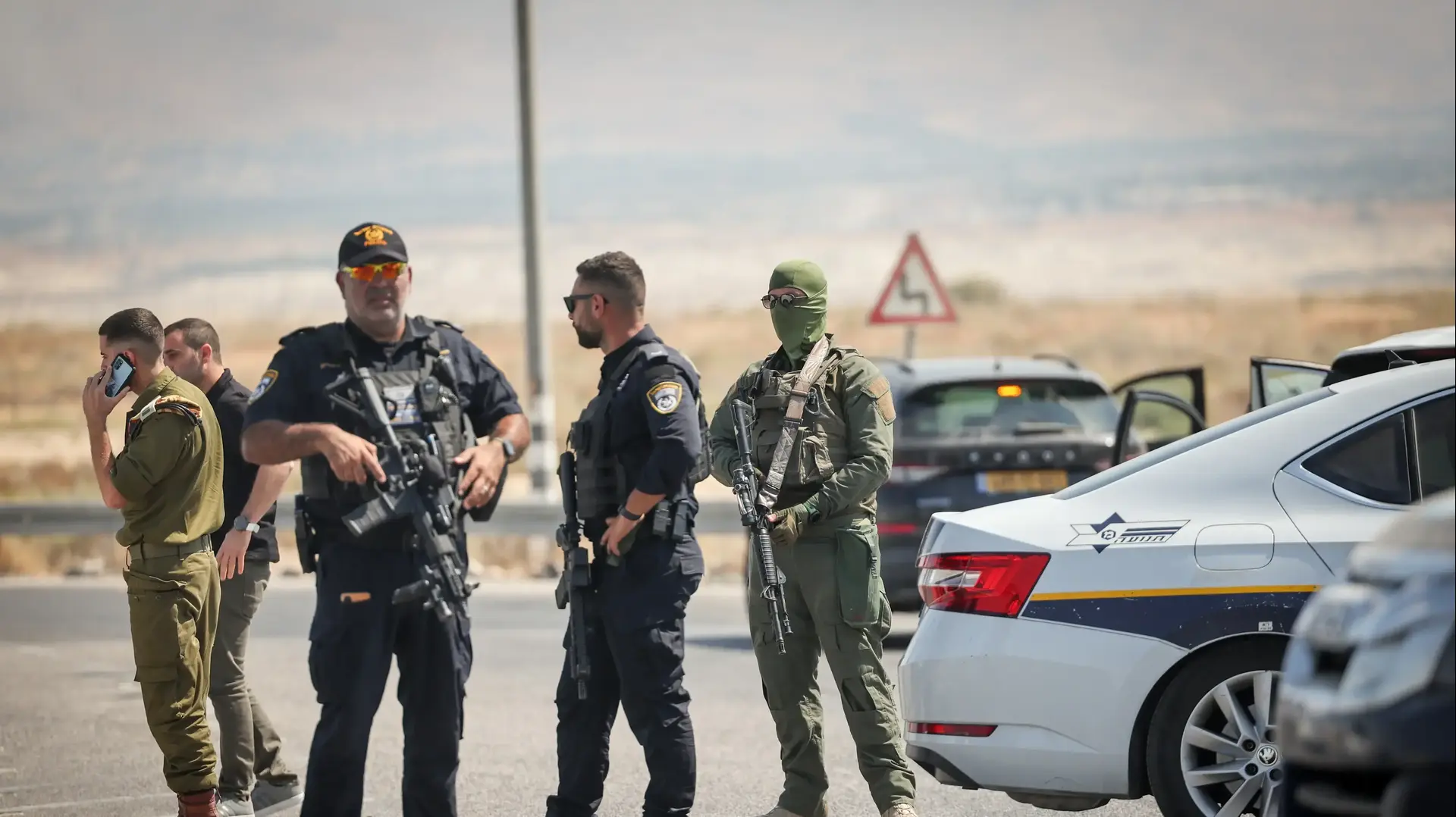 זירת הפיגוע במעבר אלנבי, בקעת הירדן 8 בספטמבר 2024