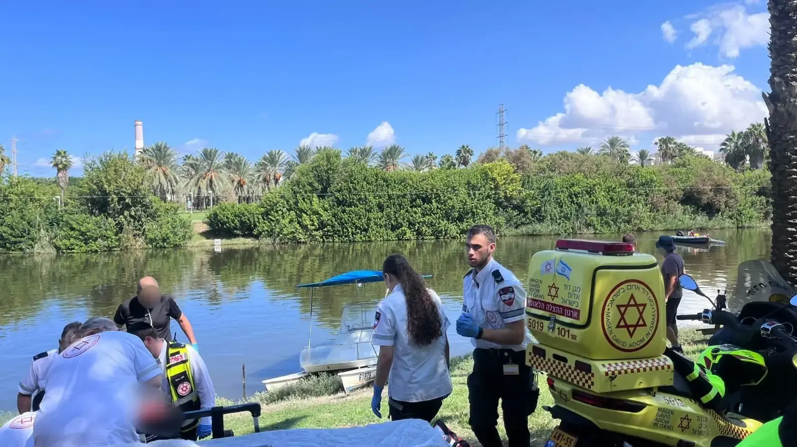  בו גבר נמשה מנחל הירקון כשהוא מחוסר הכרה , תל אביב ,18 בספטמבר 2024