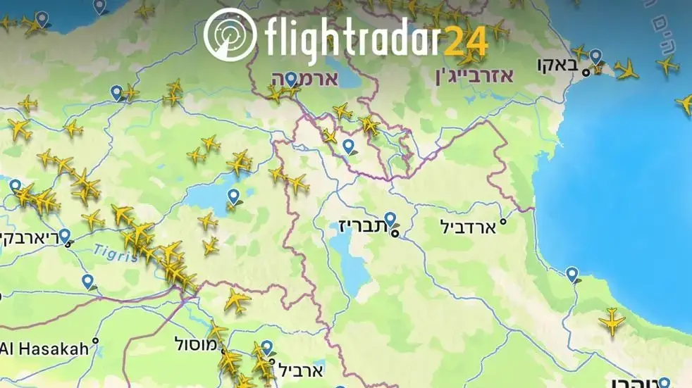 המטוס האיראני הגיע לביירות והסתובב