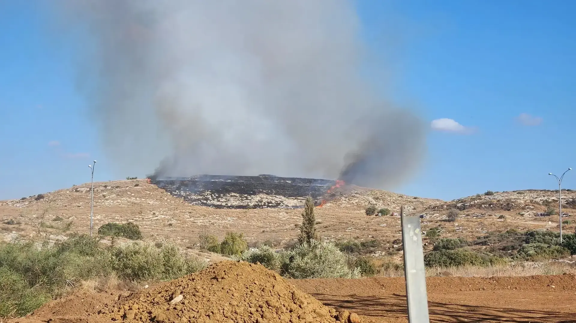 שריפה ענקית בשמורה הסמוכה למתקן אדם, הרי בנימין , 30 בספטמבר 2024