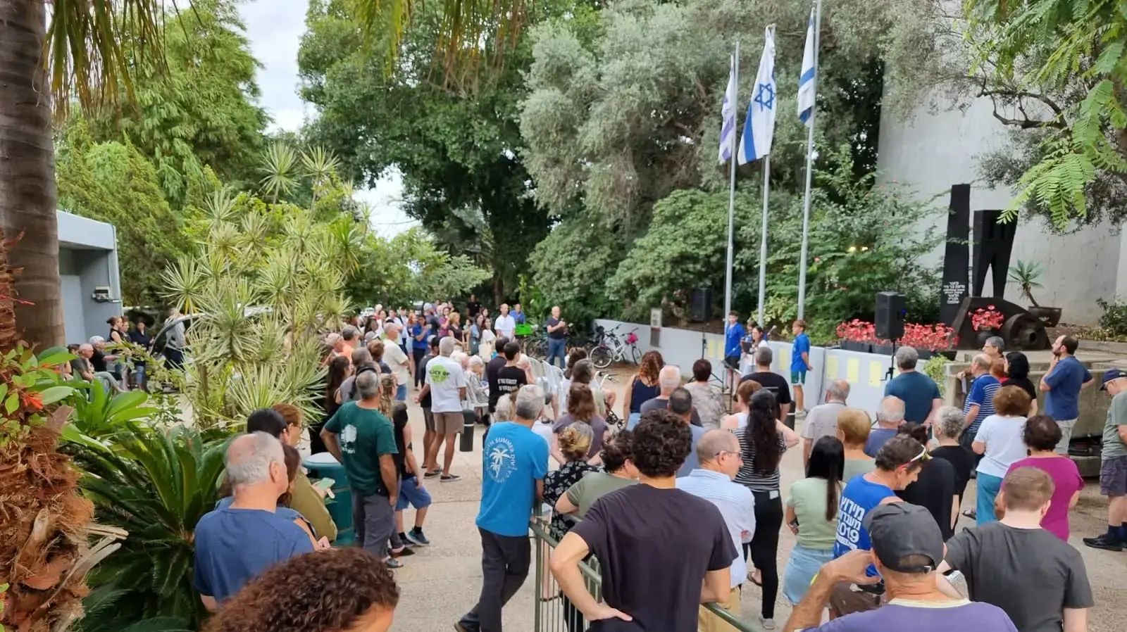 טקס לציון אירועי שבעה באוקטובר, קיבוץ מעברות,6 באוקטובר 2024