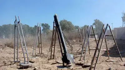 משגרי קסאם מוכנים לשיגור ברצועת עזה משגרי קסאם מוכנים לשיגור ברצועת עזה