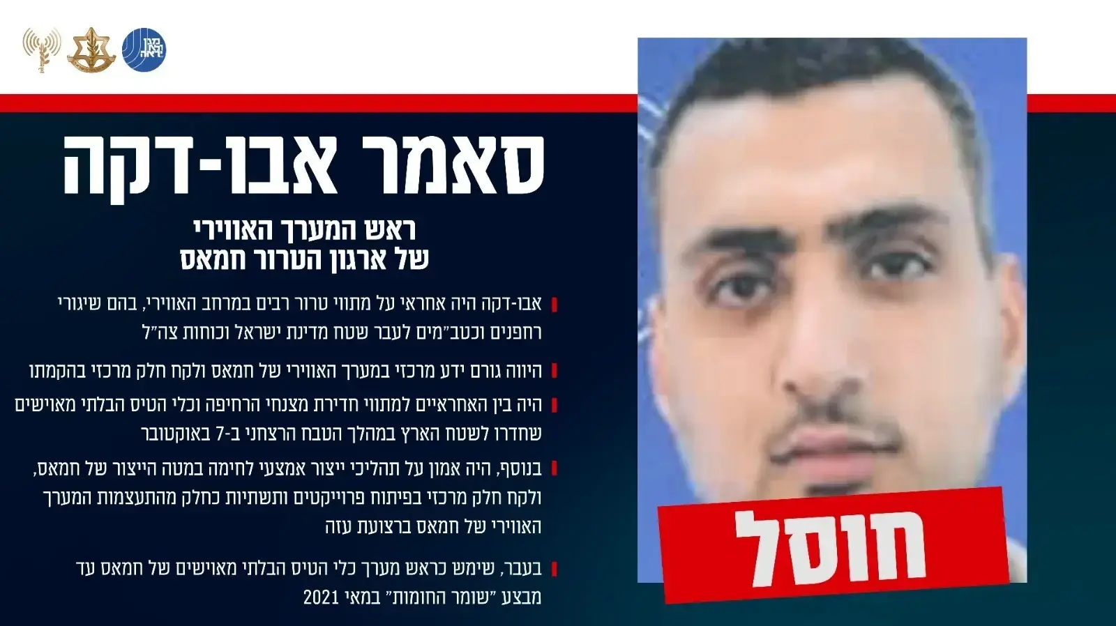 תעודת זהות בנושא חיסולו של סאמר אבו-דקה תעודת זהות בנושא חיסולו של סאמר אבו-דקה