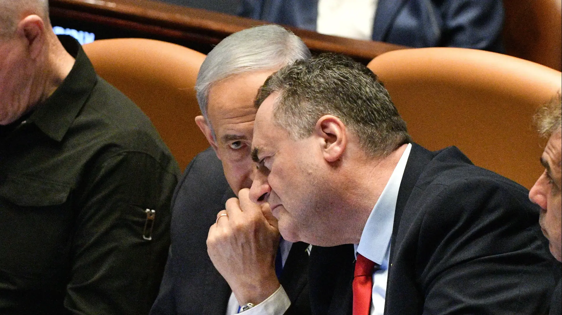 ישראל כץ, בנימין נתניהו, פתיחת כנס החורף של מושב הכנסת, 28 באוקטובר 2024 ישראל כץ, בנימין נתניהו, פתיחת כנס החורף של מושב הכנסת, 28 באוקטובר 2024