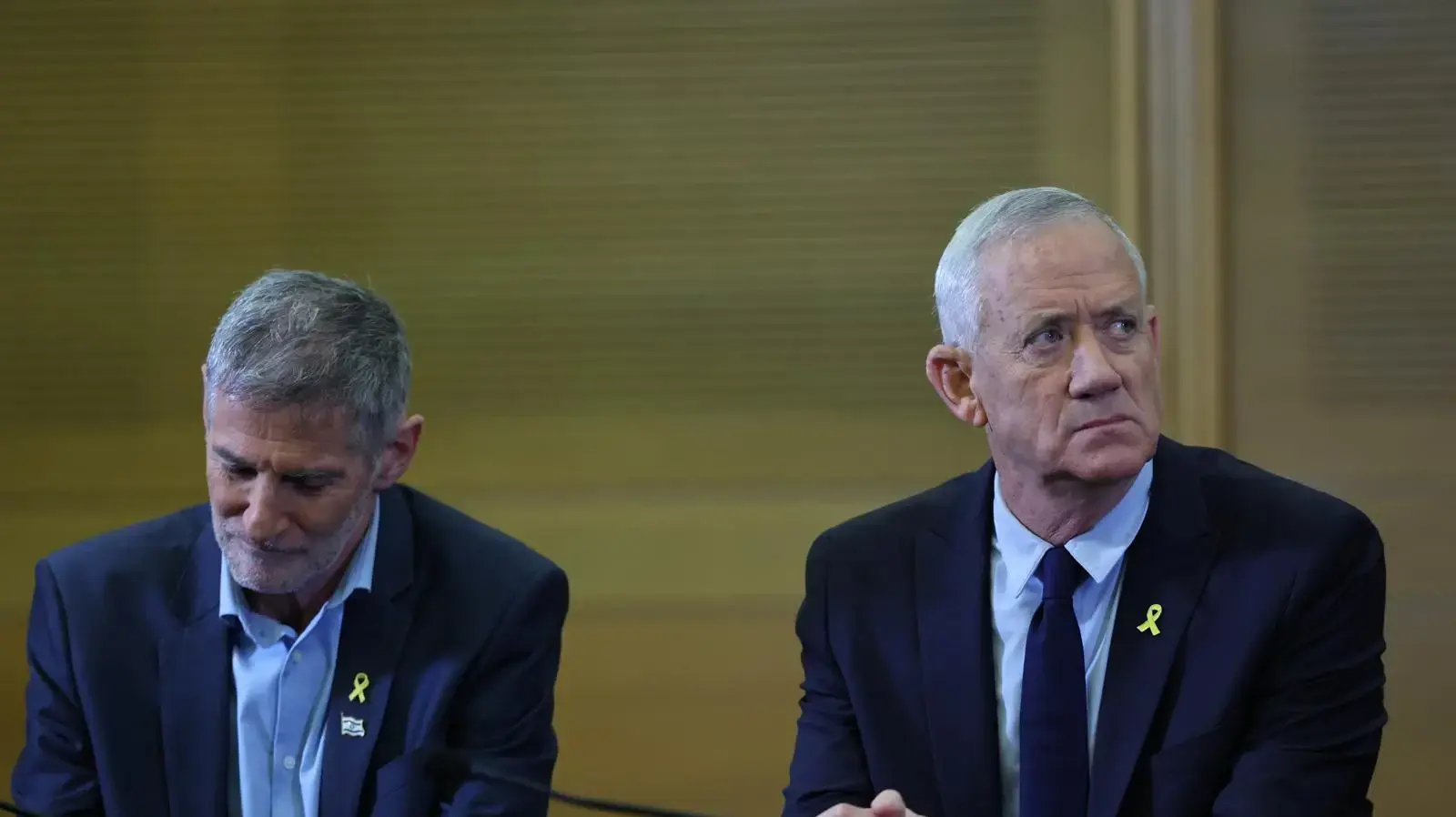 יאיר גולן, בני גנץ,הצהרת ראשי האופוזיציה הציונית לאחר פיטורי יואב גלנט, 6 בנובמבר 2024 יאיר גולן, בני גנץ,הצהרת ראשי האופוזיציה הציונית לאחר פיטורי יואב גלנט, 6 בנובמבר 2024