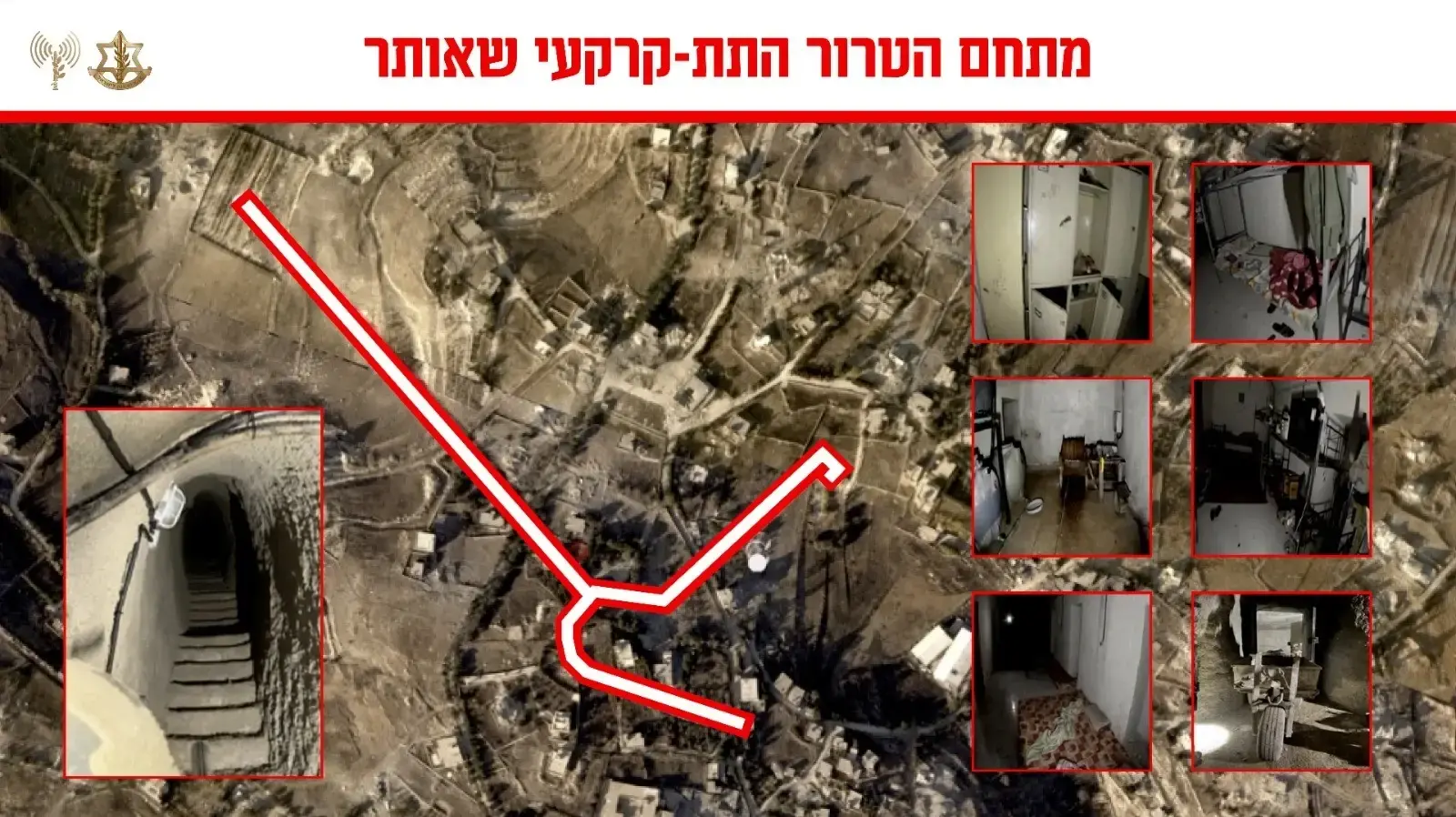 גרפיקה של תיאור מתחם טרור תת-קרקעי שהוסתר תחת בית קברות, דרום לבנון גרפיקה של תיאור מתחם טרור תת-קרקעי שהוסתר תחת בית קברות, דרום לבנון