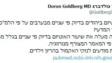 הציוץ של ד"ר דורון גולדברג הציוץ של ד"ר דורון גולדברג