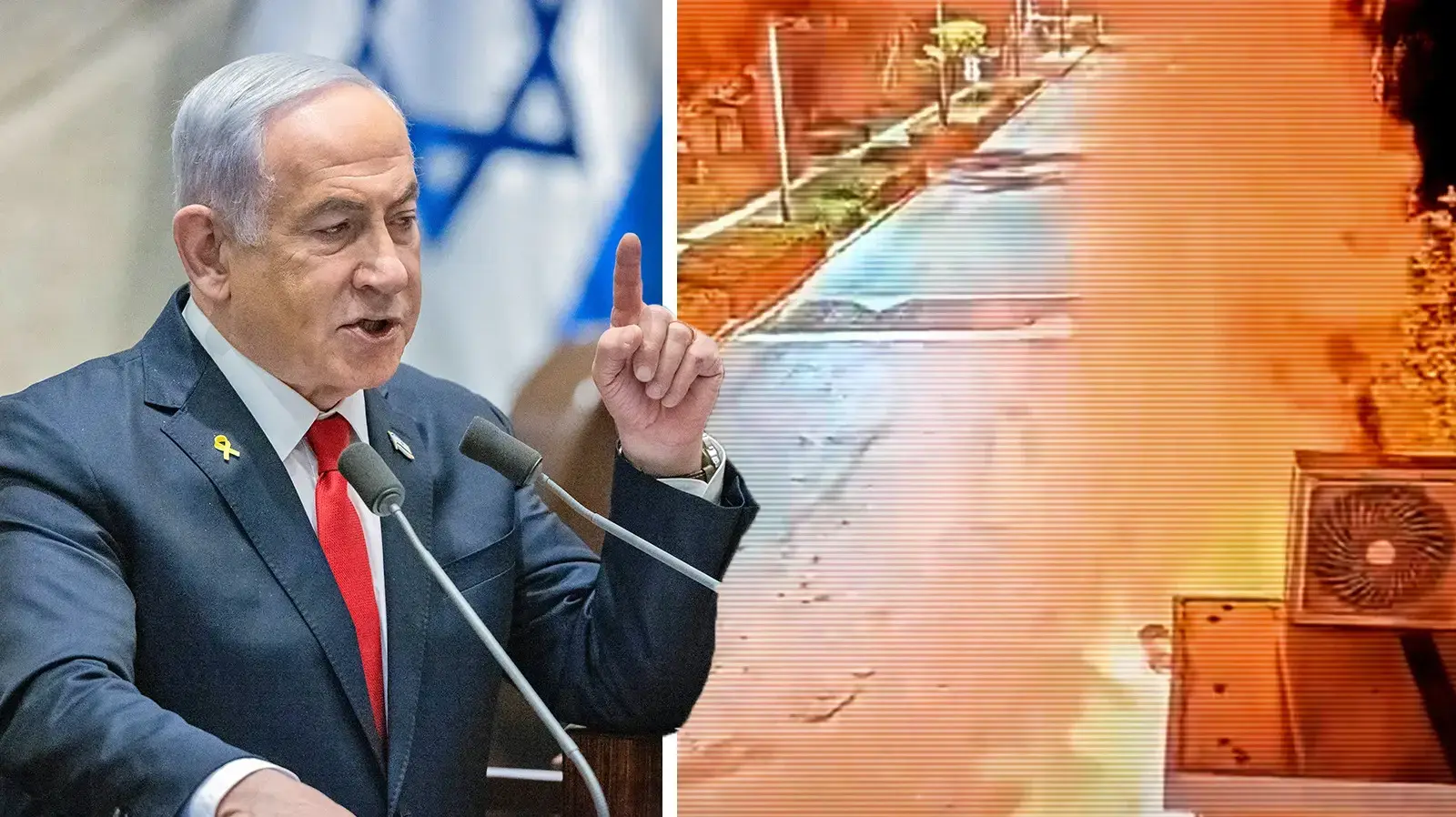 ירי פצצות התאורה לעבר בית רה''מ בנימין נתניהו ירי פצצות התאורה לעבר בית רה''מ בנימין נתניהו