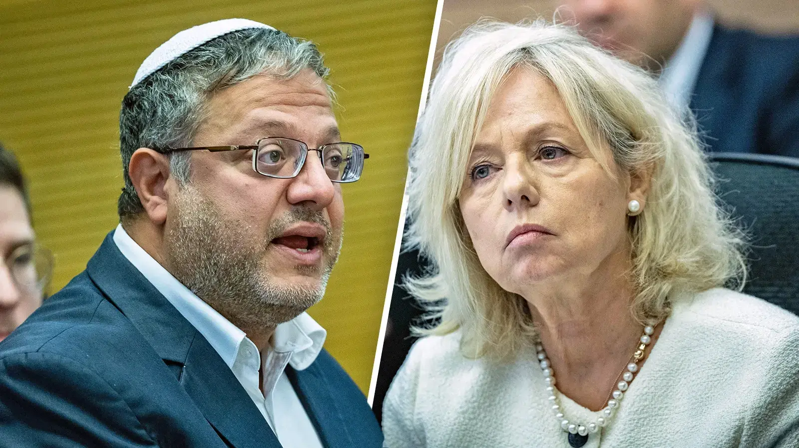 היועצת המשפטית לממשלה גלי בהרב מיארה, השר לביטחון לאומי איתמר בן גביר היועצת המשפטית לממשלה גלי בהרב מיארה, השר לביטחון לאומי איתמר בן גביר