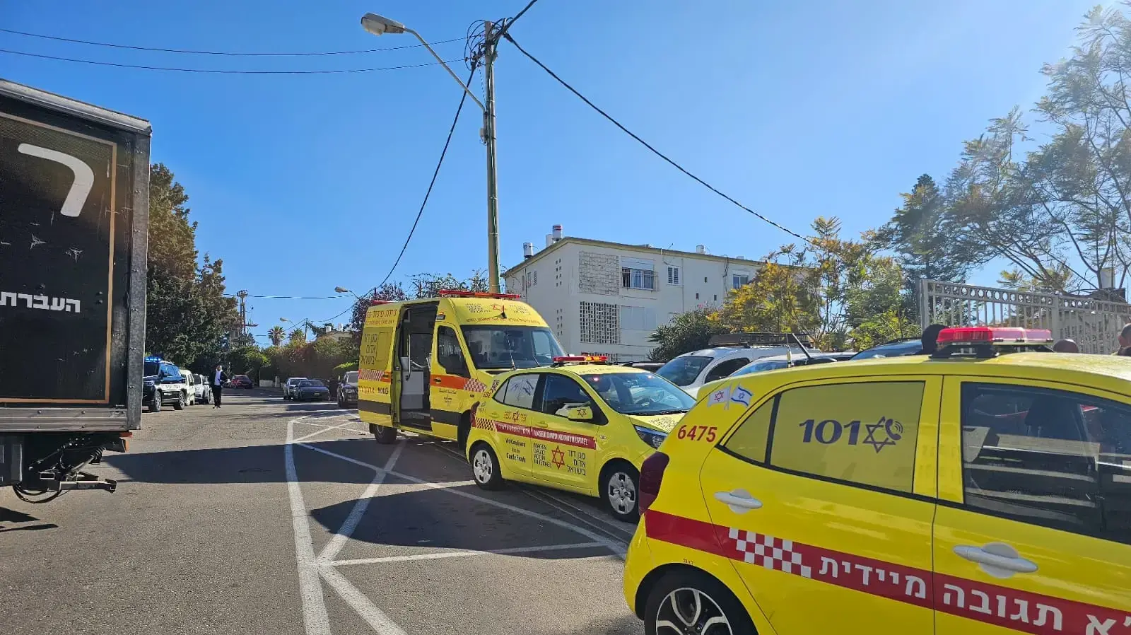 זירת רצח גבר, רחוב בית לחם, חיפה, 15 בדצמבר 2024 זירת רצח גבר, רחוב בית לחם, חיפה, 15 בדצמבר 2024
