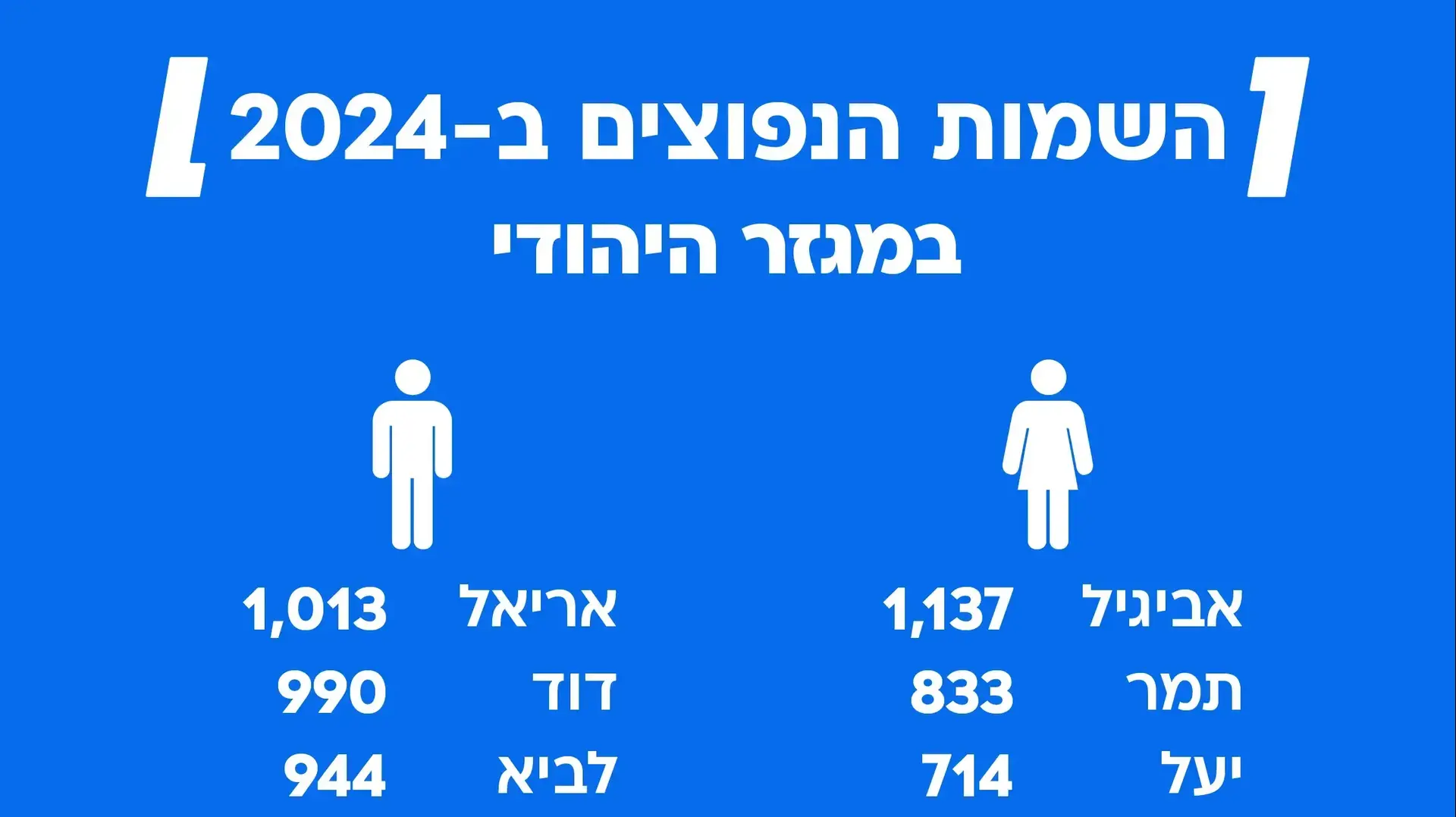השמות הנפוצים ב-2024 במגזר היהודי השמות הנפוצים ב-2024 במגזר היהודי