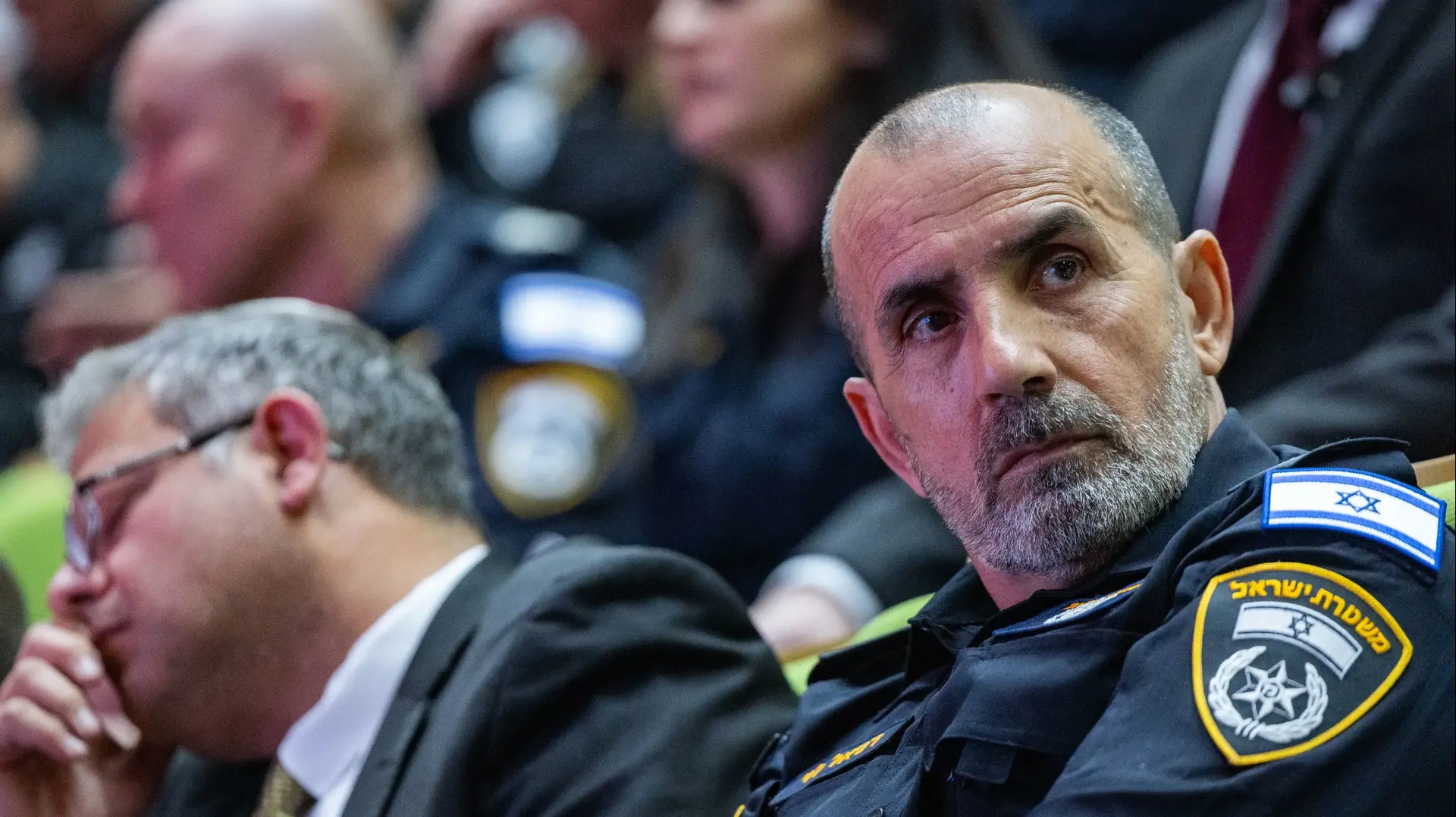 איתמר בן גביר השר לביטחון לאומי עם מפכ"ל המשטרה דני לוי, טקס הוקרה לכוחות הביטחון, 13 בינואר 2025 איתמר בן גביר השר לביטחון לאומי עם מפכ"ל המשטרה דני לוי, טקס הוקרה לכוחות הביטחון, 13 בינואר 2025