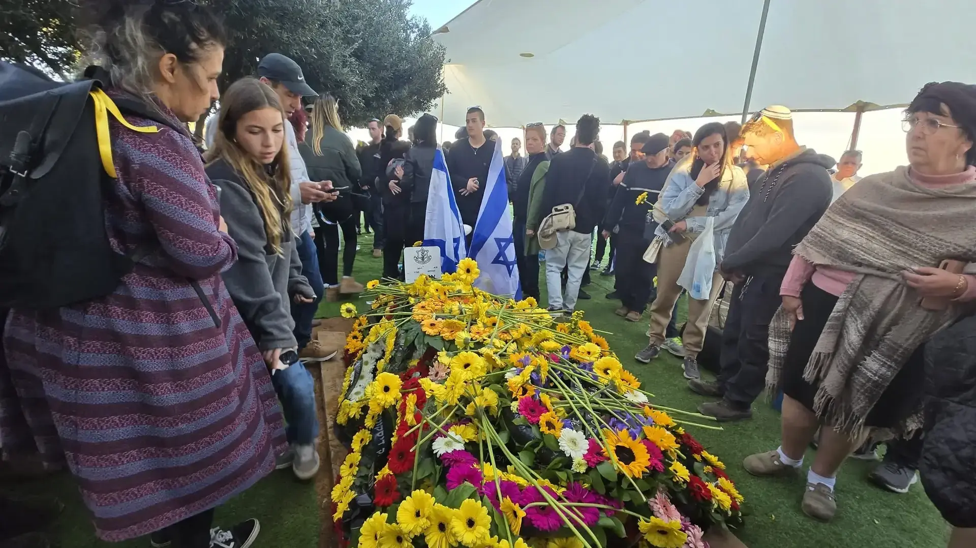 הלוויה של אורון שאול שגופתו חולצה מעזה, פוריה עלית. 20 בינואר 2025