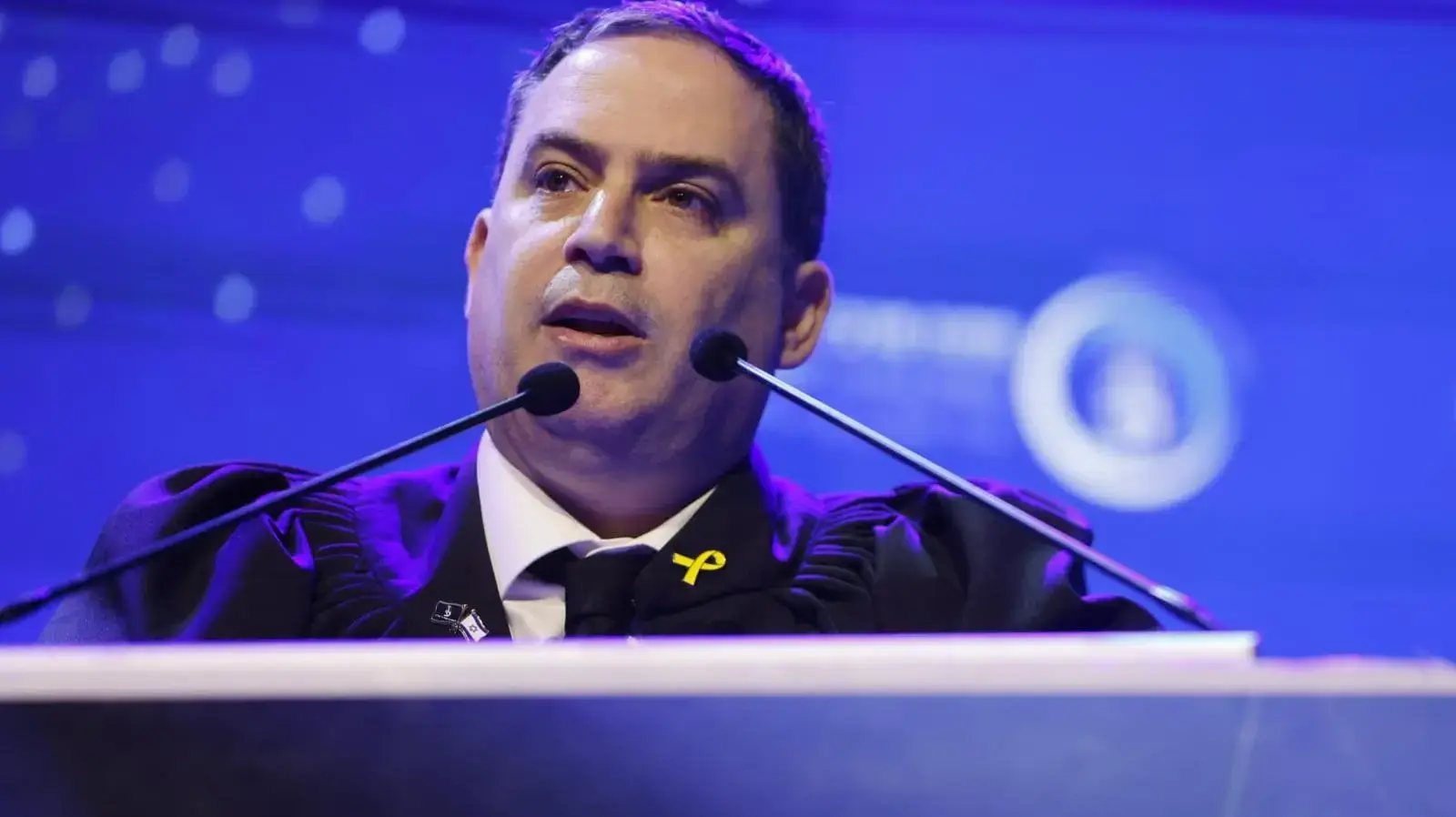 עמית בכר בטקס הסמכה של לשכת עורכי הדין בהשתתפות יריב לוין שמואל, בנייני האומה ירושלים, 22 בינואר 2025