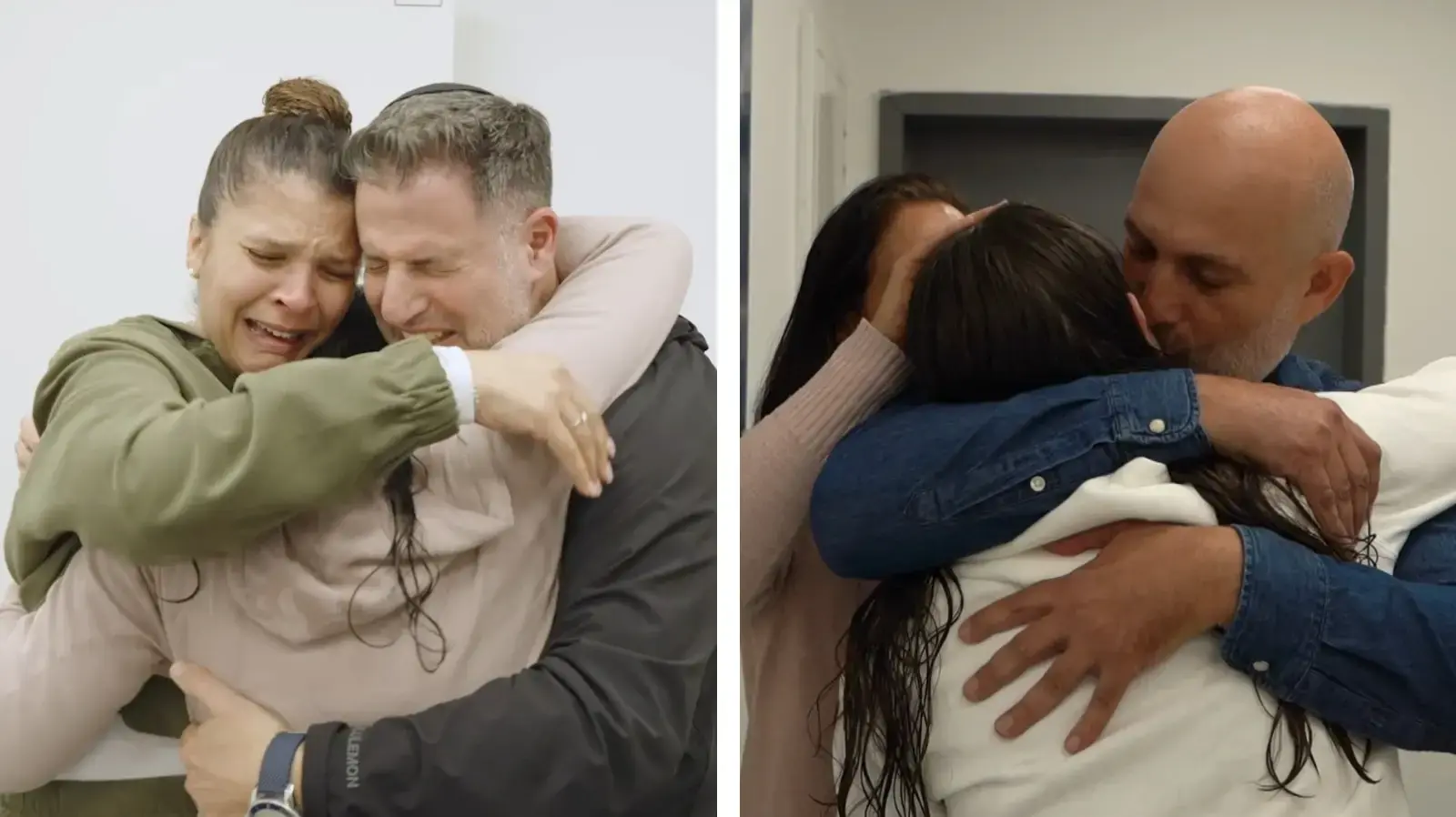 החטופות השבות עם משפחותיהן בבית חולים בלינסון 