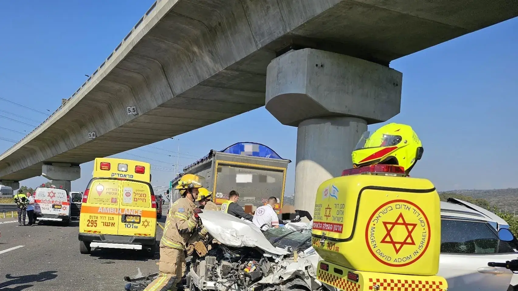 זירת תאונת הדרכים הקטלנית במרחב כרמל