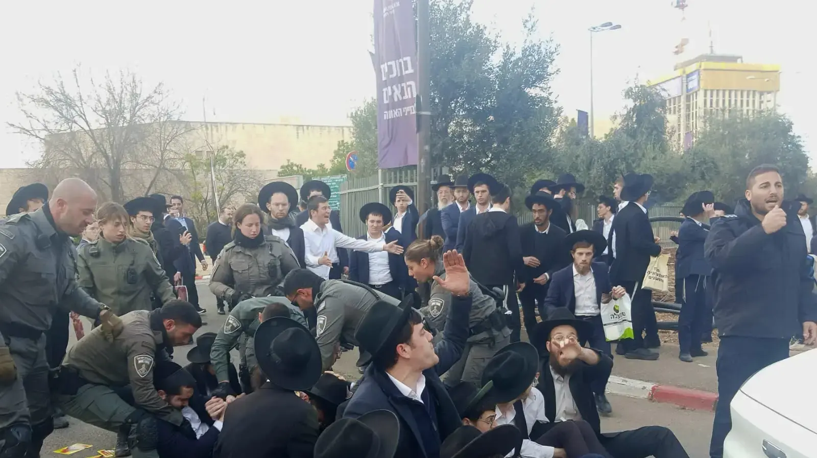 הפגנה נגד עידוד גיוס חרדים. 28 בינואר 2025