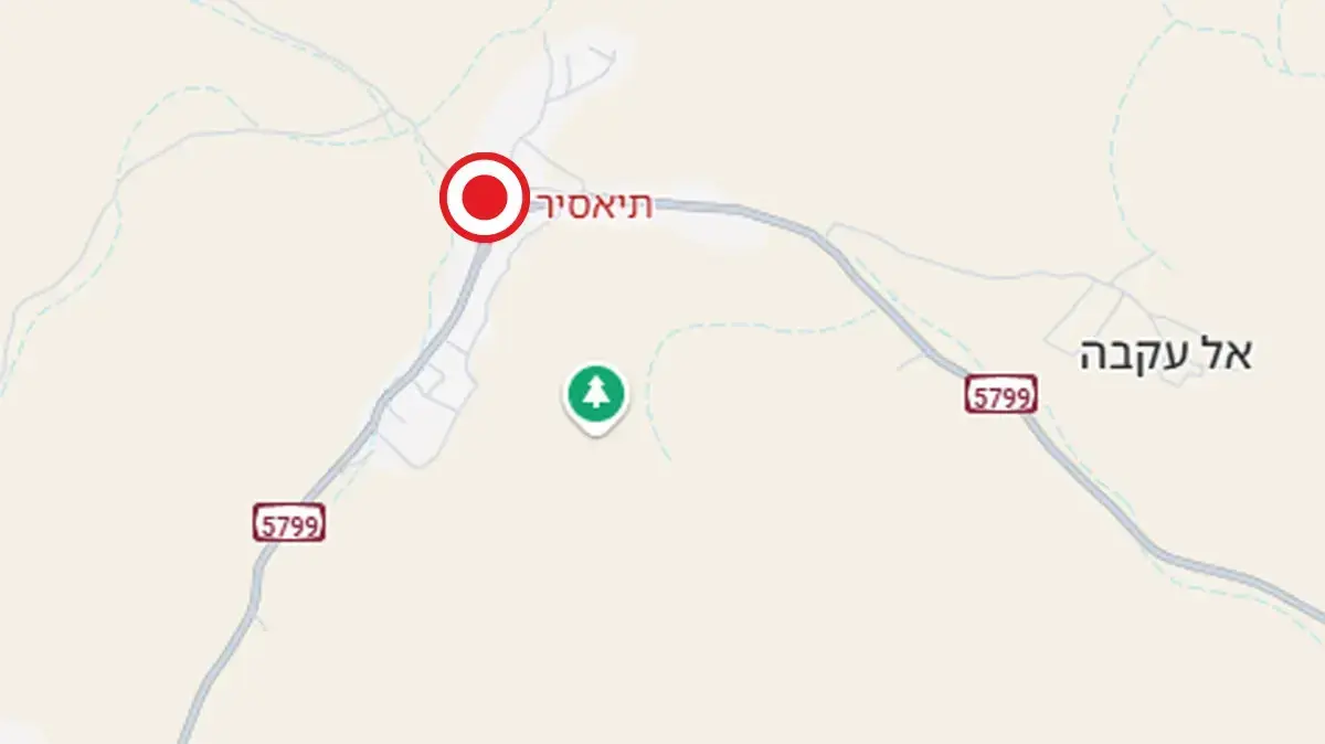 מפת פיגוע ירי מחסום תייסיר מפת פיגוע ירי מחסום תייסיר
