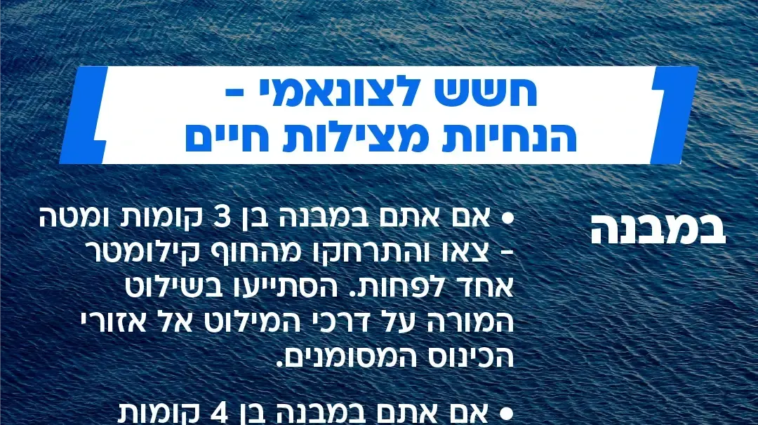 הנחיות ההתנהגות בעת אירוע צונמי