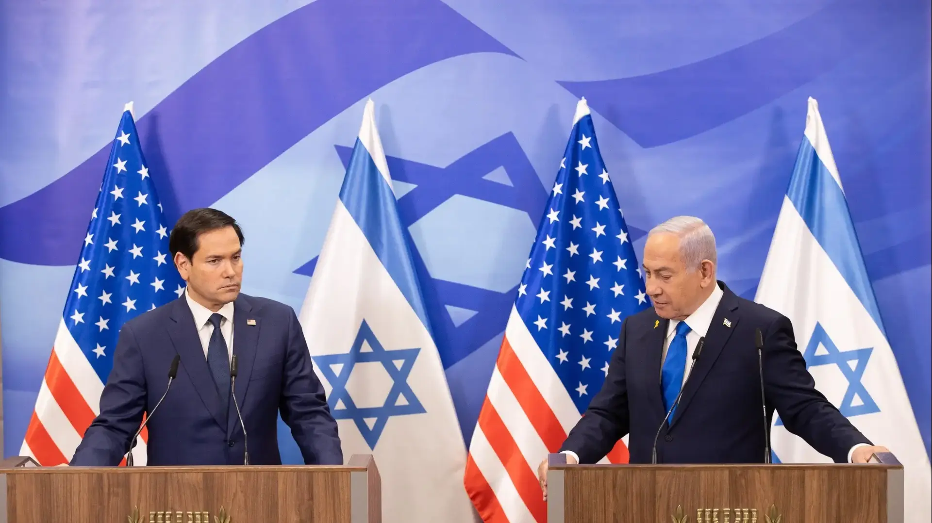 ראש הממשלה בנימין נתניהו ייפגש עם מזכיר המדינה האמריקני, מרקו רוביו, במשרד ראש הממשלה בירושלים, 16 בפברואר 2025 ראש הממשלה בנימין נתניהו ייפגש עם מזכיר המדינה האמריקני, מרקו רוביו, במשרד ראש הממשלה בירושלים, 16 בפברואר 2025