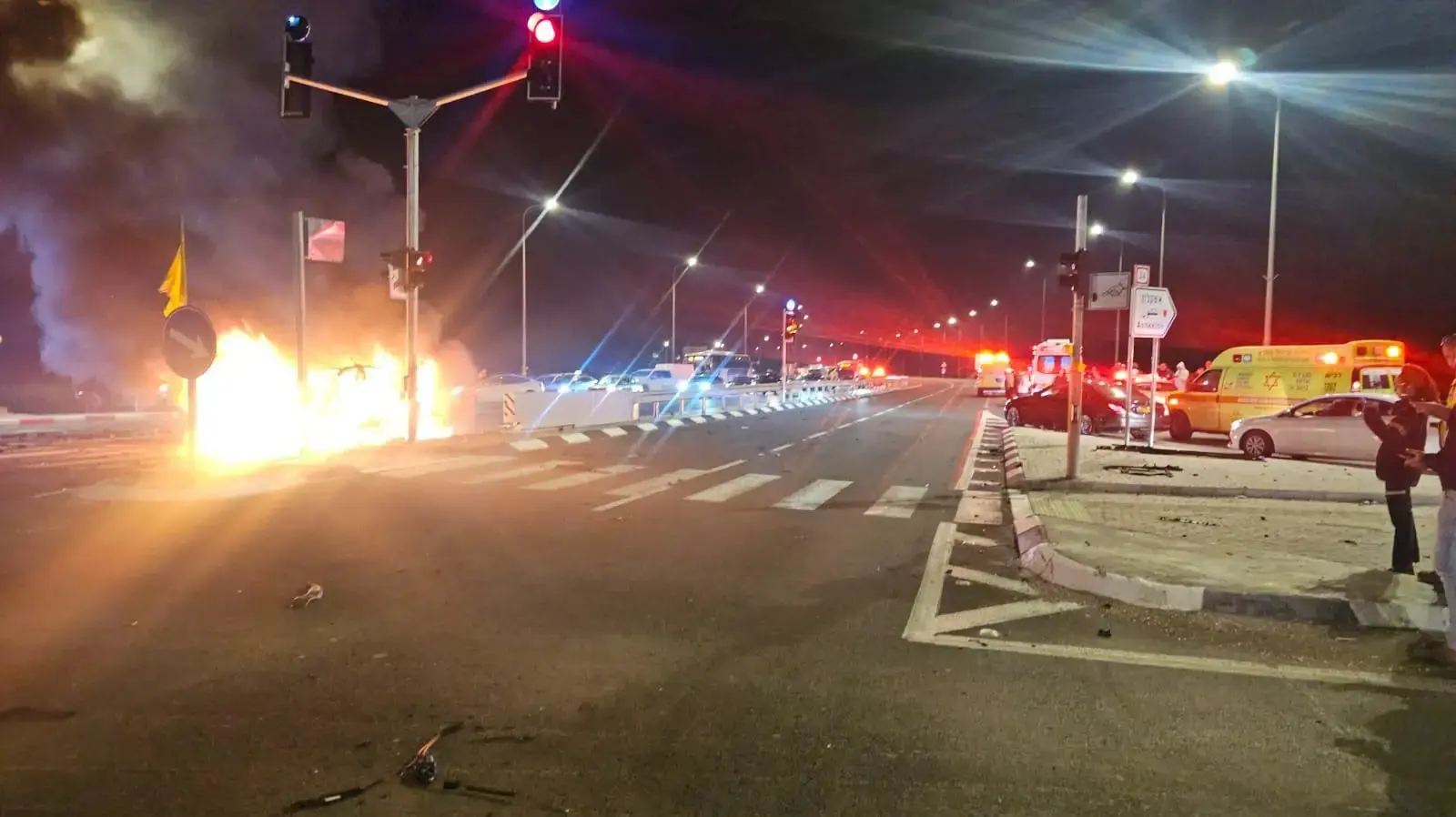 זירת האירוע שבו התפוצץ רכב, סמוך לשדרות, 26 בפרואר 2025 זירת האירוע שבו התפוצץ רכב, סמוך לשדרות, 26 בפרואר 2025