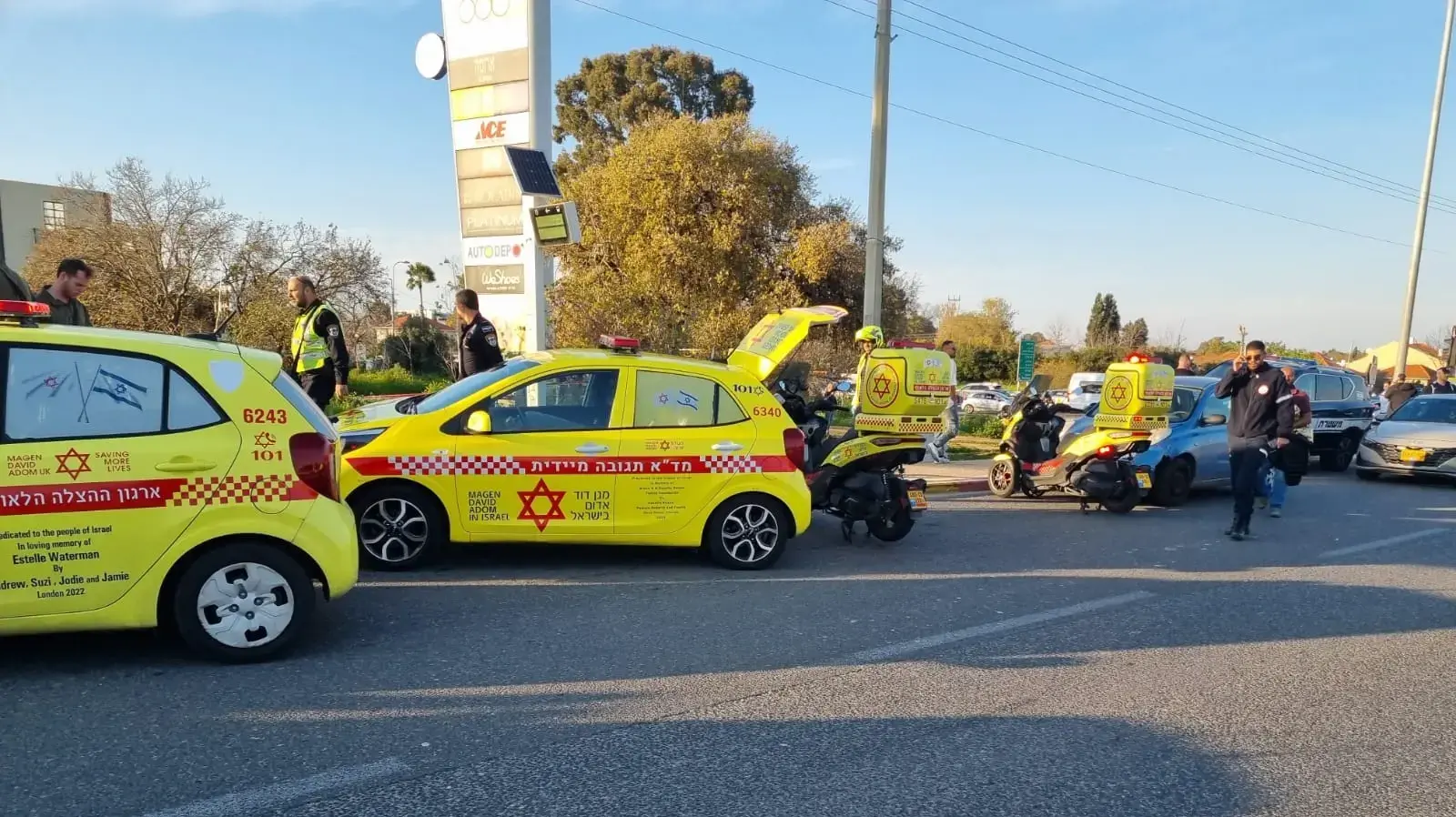 זירת פיגוע דריסה, בצומת כרכור, פרדס חנה , 27 בפברואר 2025 זירת פיגוע דריסה, בצומת כרכור, פרדס חנה , 27 בפברואר 2025