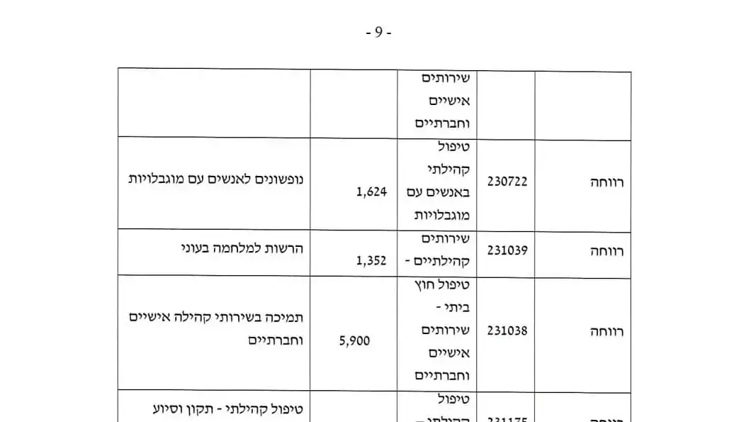 חלוקת הכספים הקואליציוניים הנלווים לתקציב המדינה לשנת 2025 חלוקת הכספים הקואליציוניים הנלווים לתקציב המדינה לשנת 2025