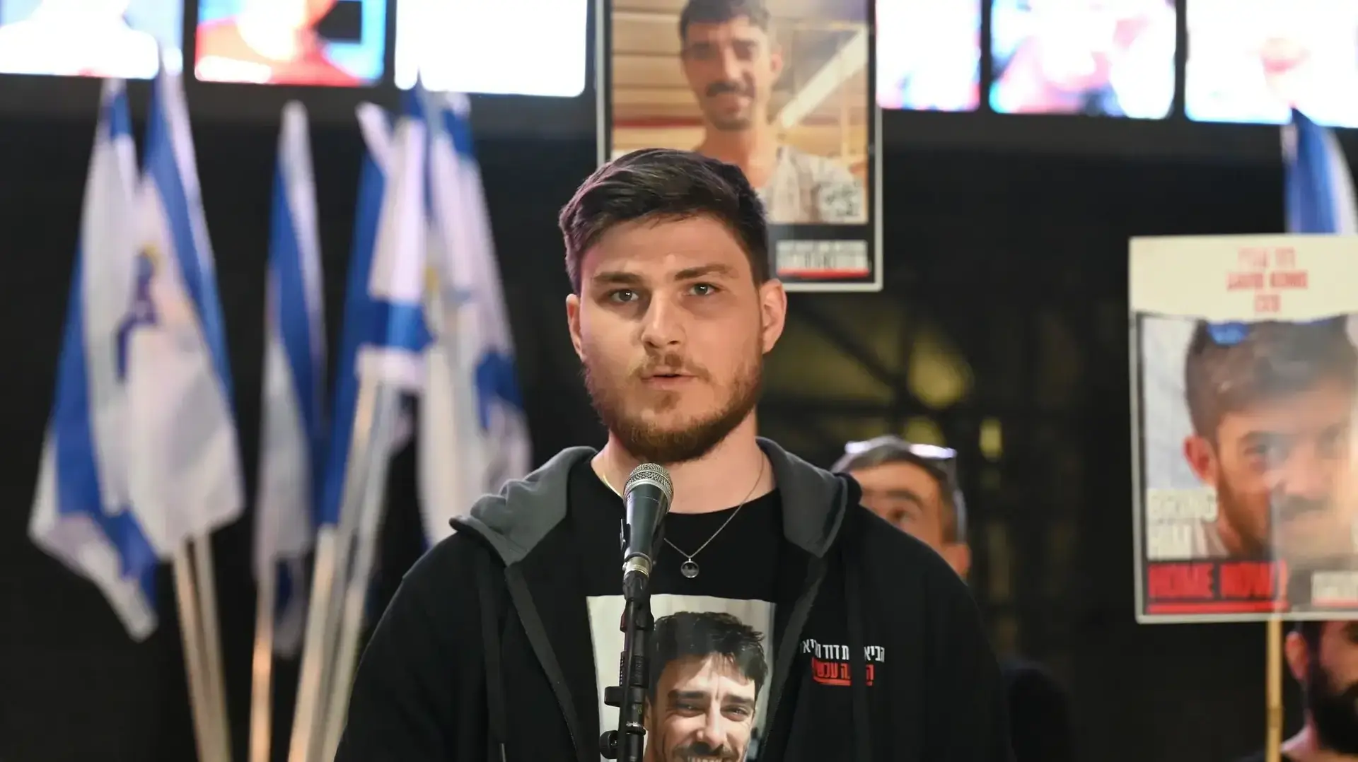 שורדי השבי בהצהרה לתקשורת לשחרור החטופים ברקע החזרה ללחימה, 18 במרץ 2025 שורדי השבי בהצהרה לתקשורת לשחרור החטופים ברקע החזרה ללחימה, 18 במרץ 2025