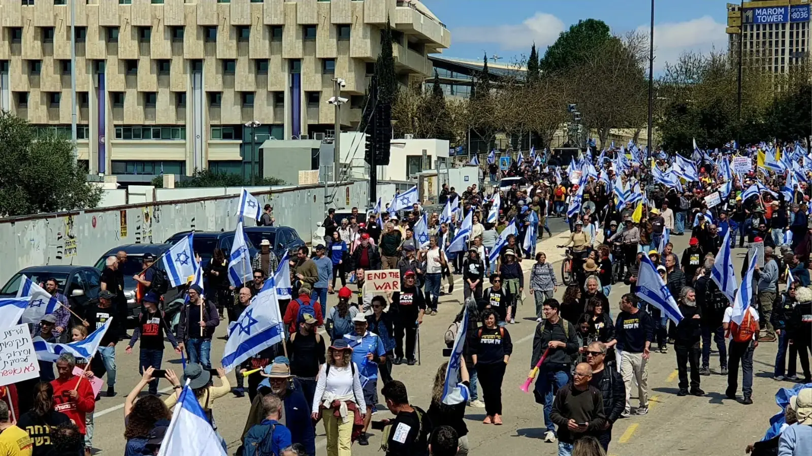 הפגנה עקב פיטורי ראש השבכ, קריית הממשלה ירושלים. 23 במרץ 2025 הפגנה עקב פיטורי ראש השבכ, קריית הממשלה ירושלים. 23 במרץ 2025