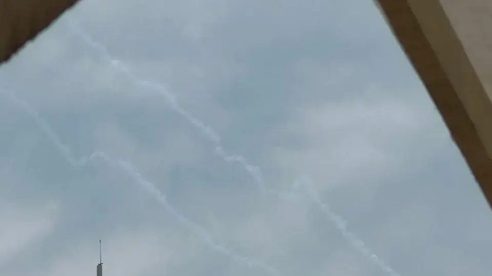 תמונה עזתית מהשיגור האחרון מרצועת עזה לעבר שטח ישראל, 26 במרץ 2025