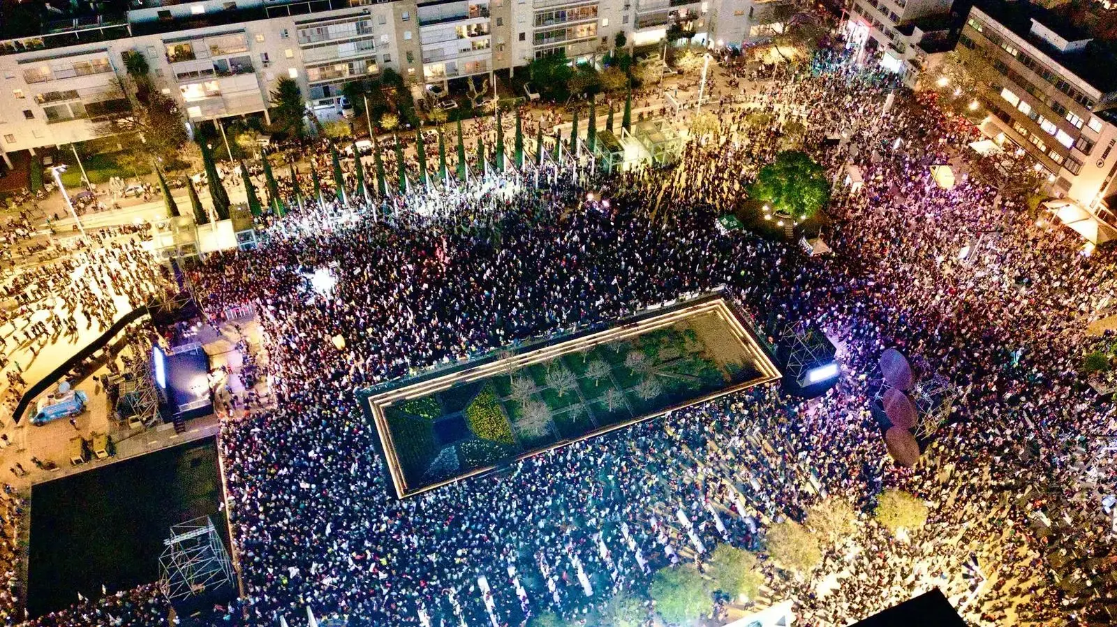 הפגנת פורום "חומת מגן לישראל", כיכר הבימה, 27 במרץ 2025