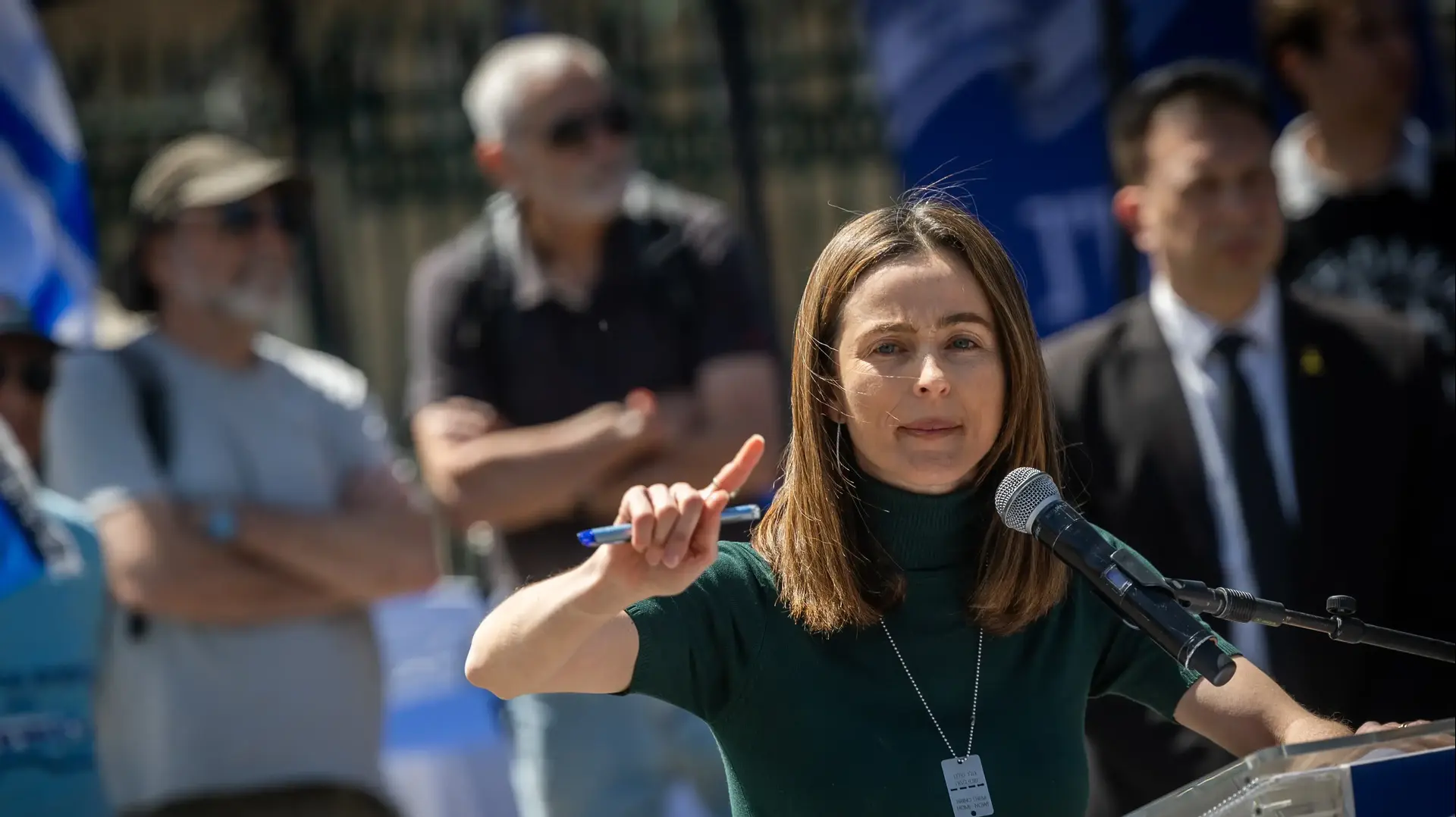 מירב כהן בהצהרה לתקשורת מחוץ לכנסת, 31 במרץ 2025