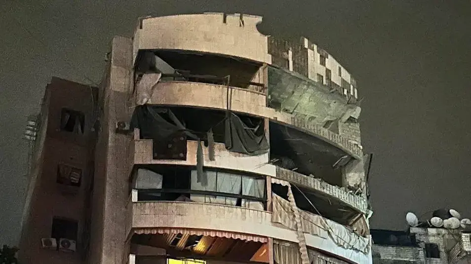 מקום התקיפה בדאחייה בלבנון, 1 באפריל 2025 מקום התקיפה בדאחייה בלבנון, 1 באפריל 2025