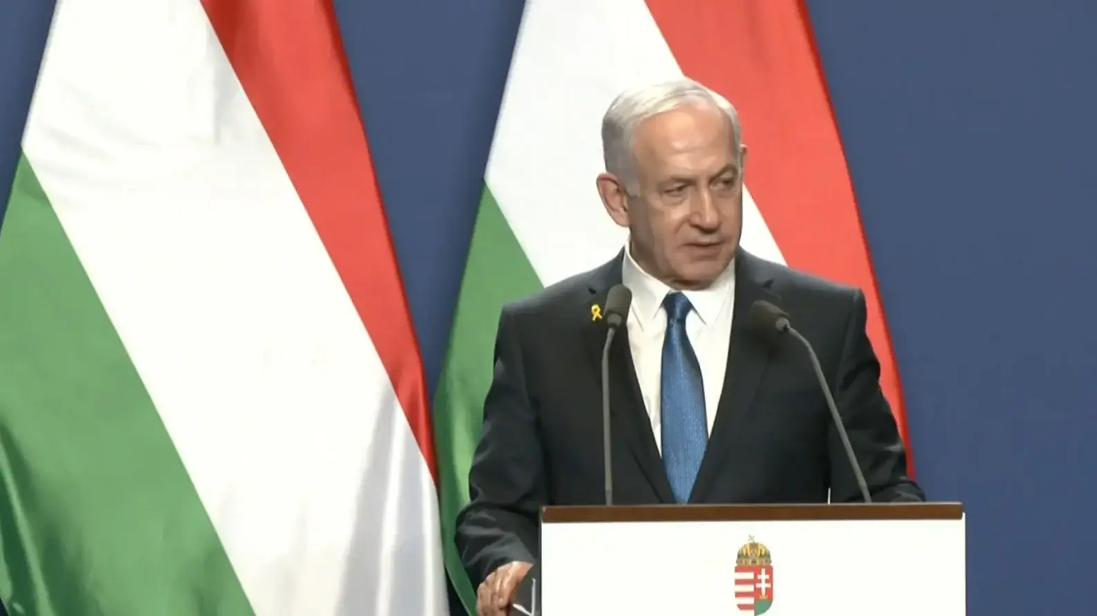 הצהרת בנימין נתניהו בבודפשט. 3 באפריל 2025 הצהרת בנימין נתניהו בבודפשט. 3 באפריל 2025