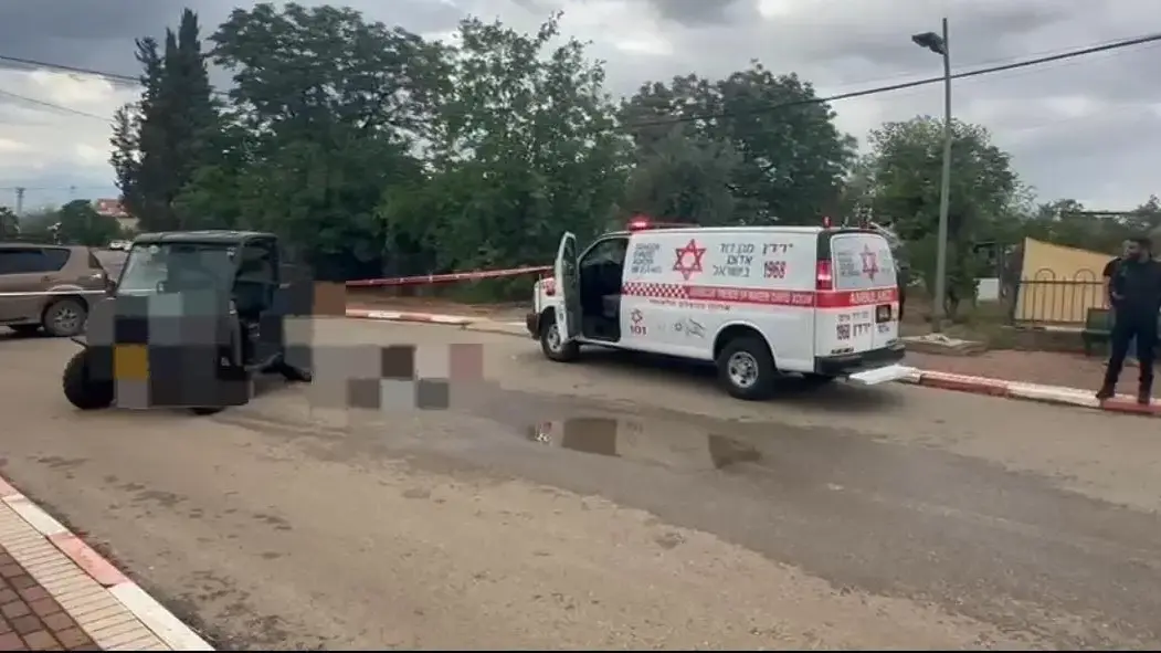 זירת התהפכות טרקטורון שבמהלכה נהרג בן 13 במושב שדה אליעזר