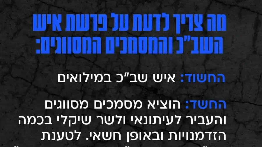 מה צריך לדעת על פרשת איש השב"כ והמסמכים המסווגים מה צריך לדעת על פרשת איש השב"כ והמסמכים המסווגים
