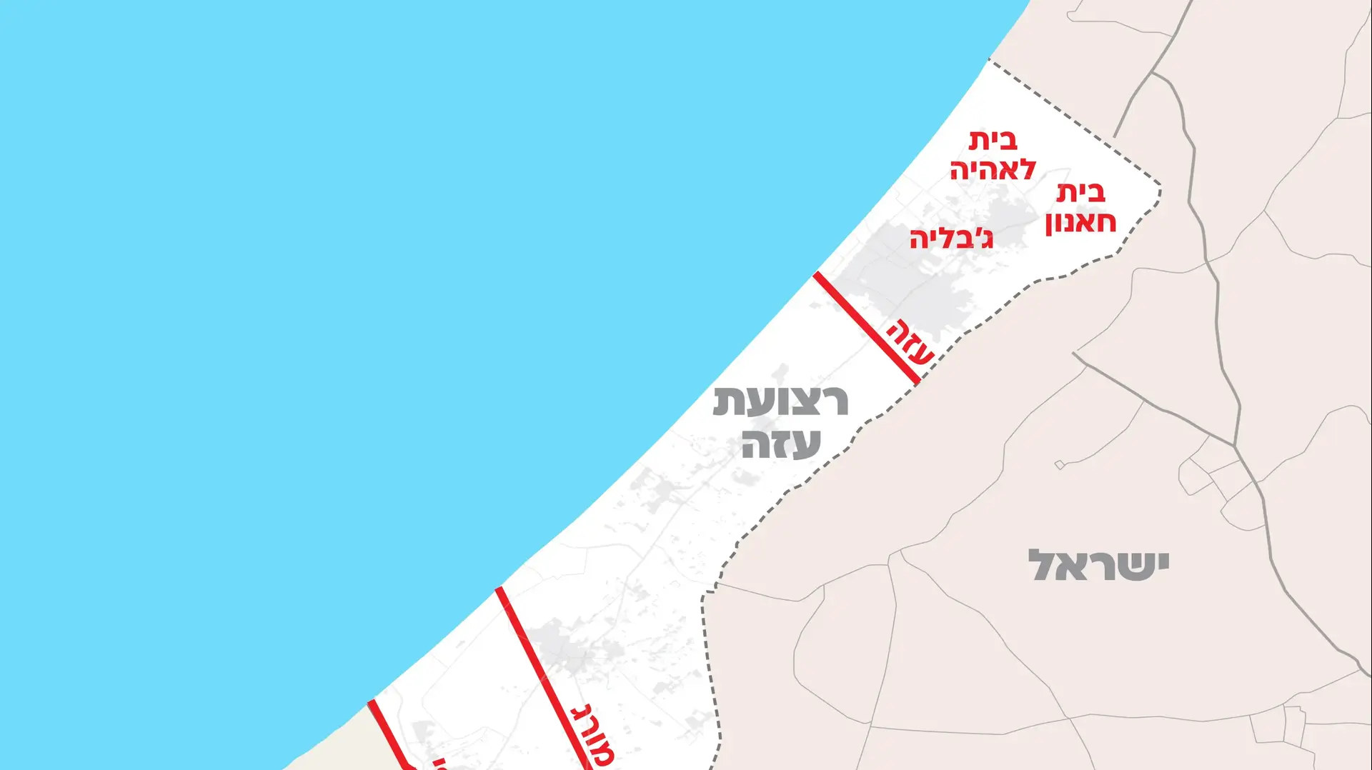 מפה רצועת עזה מפה רצועת עזה