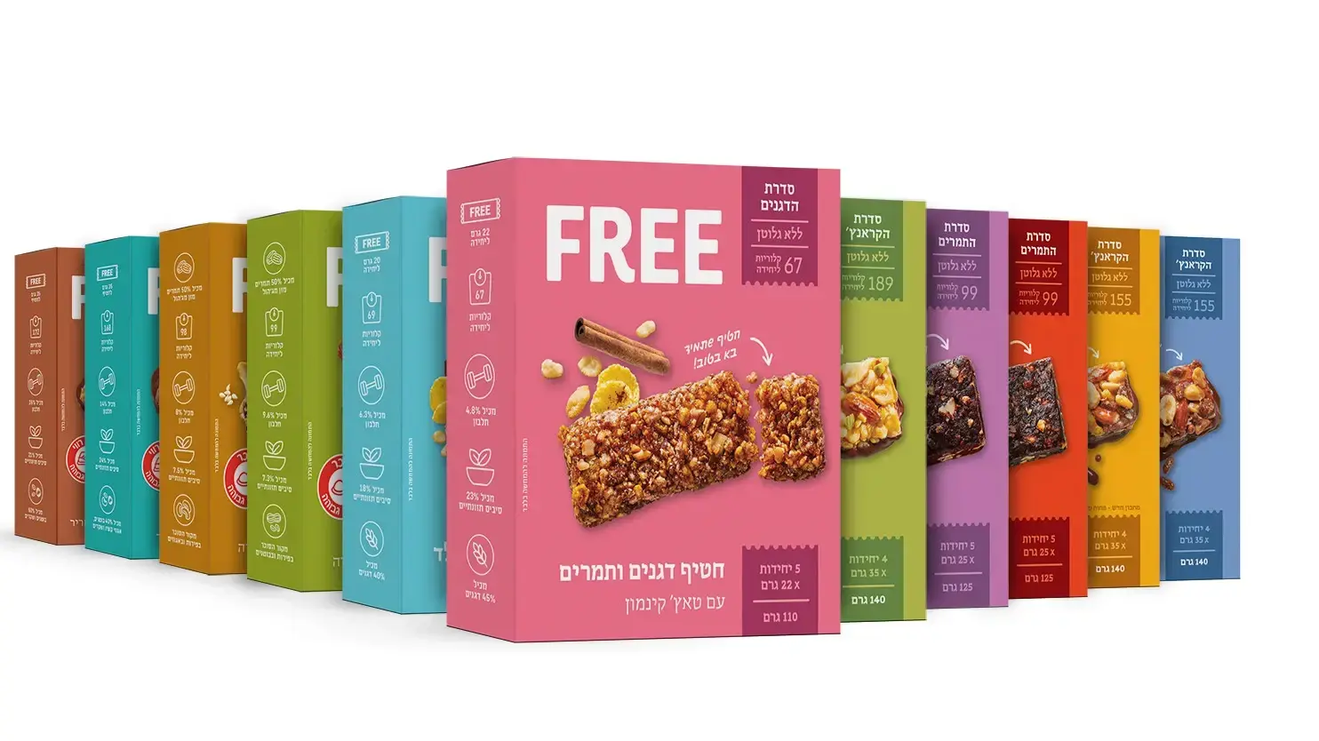 מותג חטיפי הבריאות פרי בנראות חדשה 