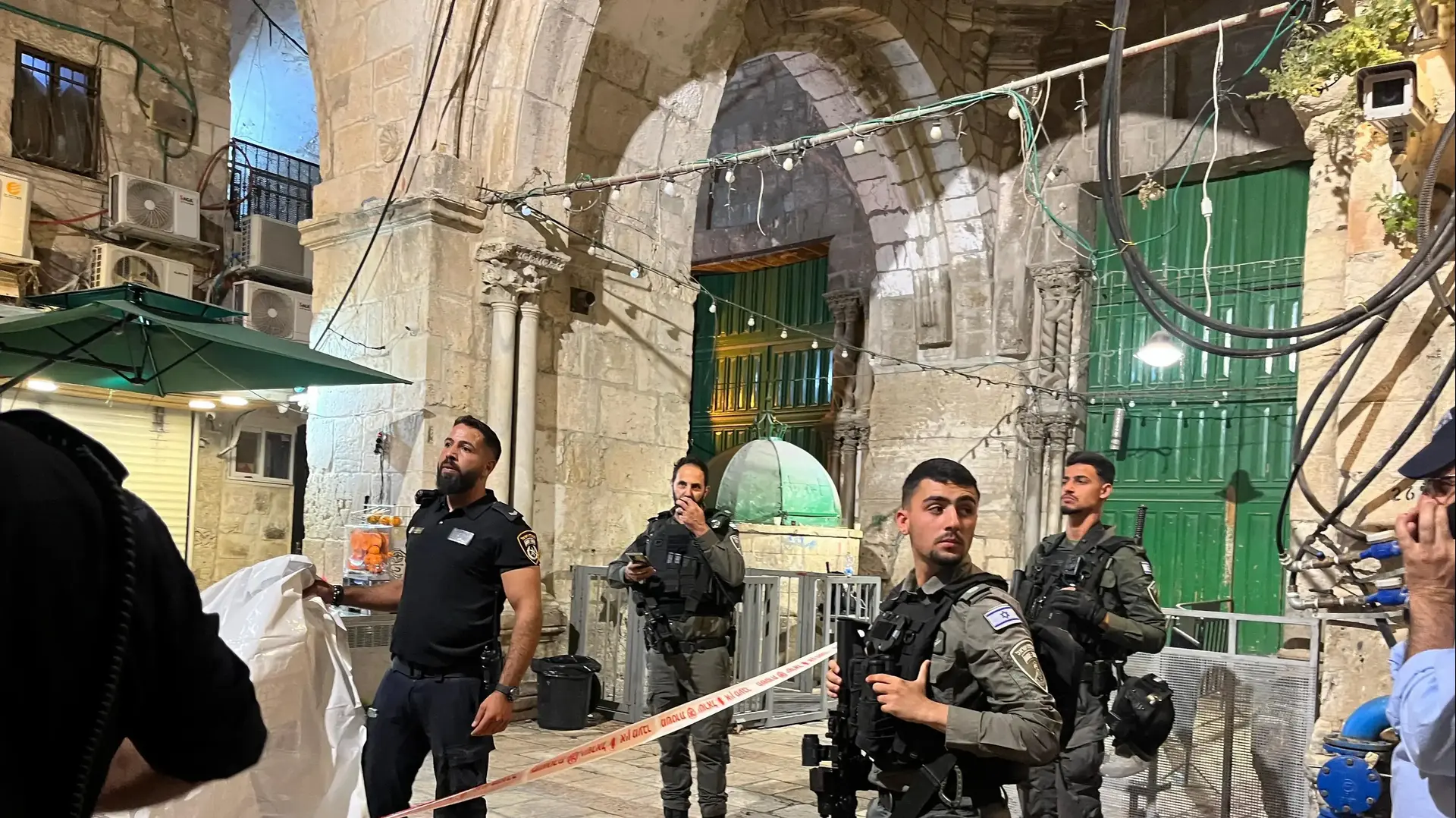 זירת פיגוע הדקירה בירושלים, 16 במאי 2025 זירת פיגוע הדקירה בירושלים, 16 במאי 2025