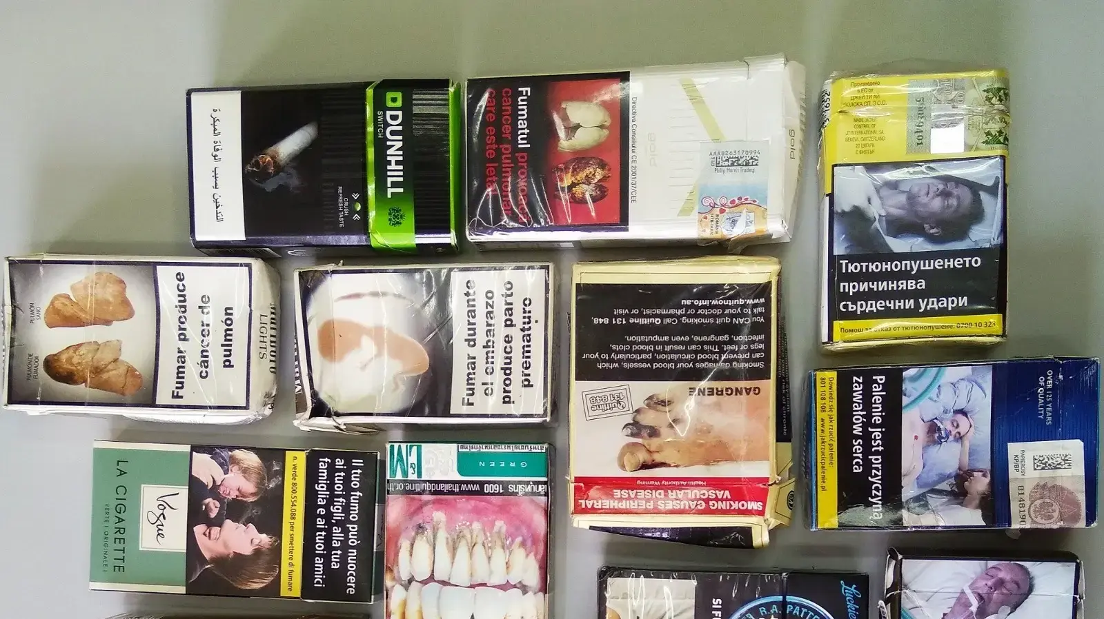 קופסאות סיגריות מרחבי העולם
