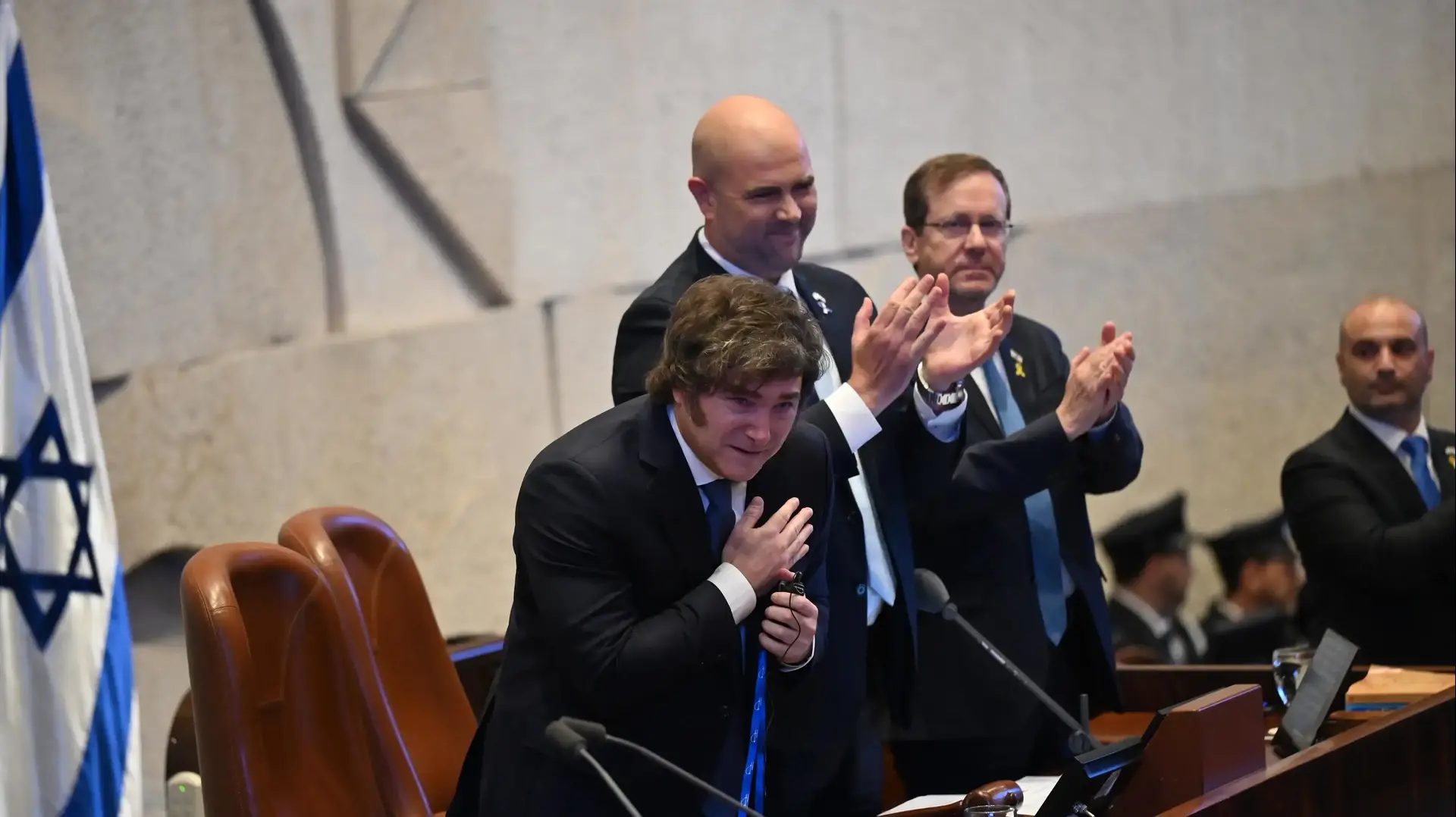 נשיא ארגנטינה חאבייר מיליי במליאת הכנסת, 11 ביוני 2025